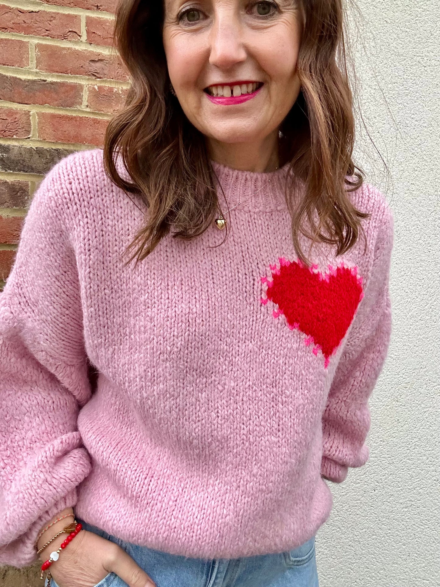 Cupid heart sweater - Pink