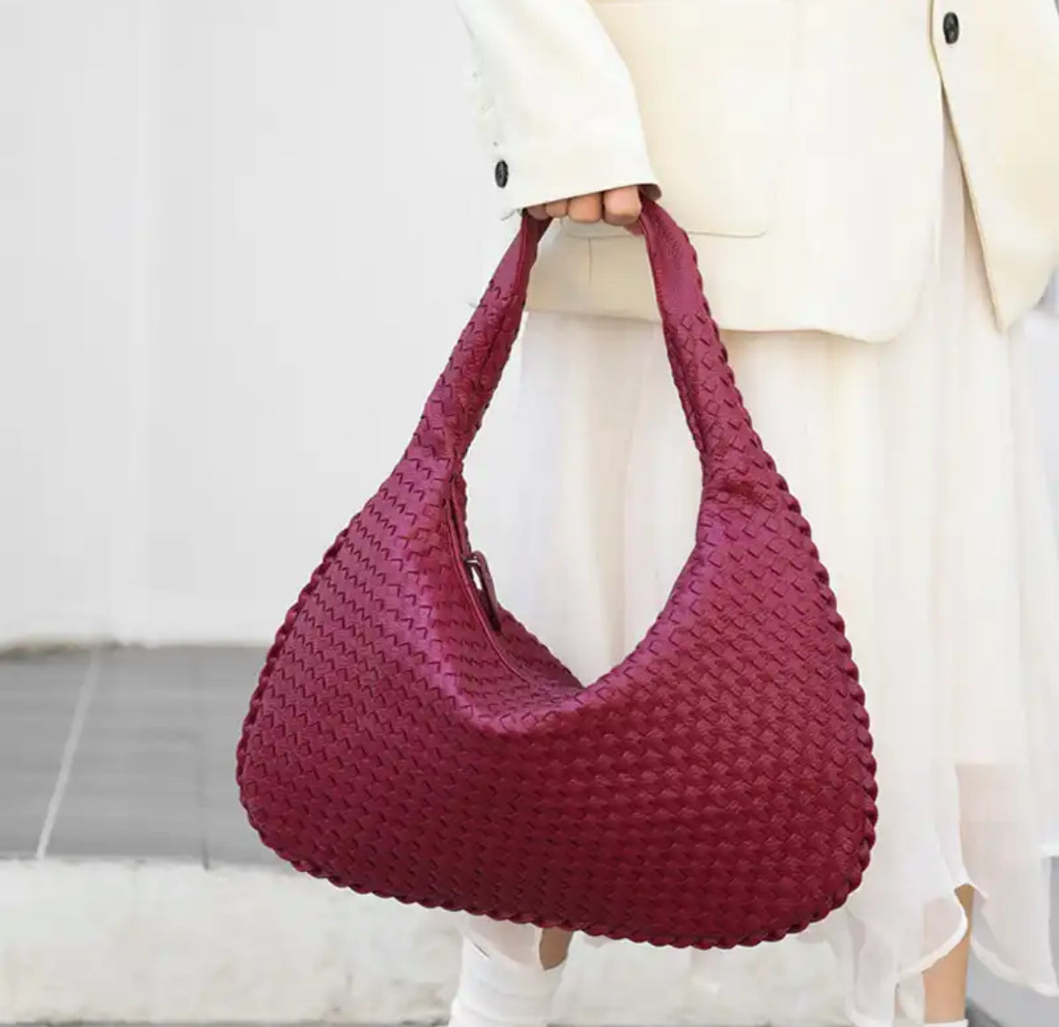 Paxton woven bag - Plum