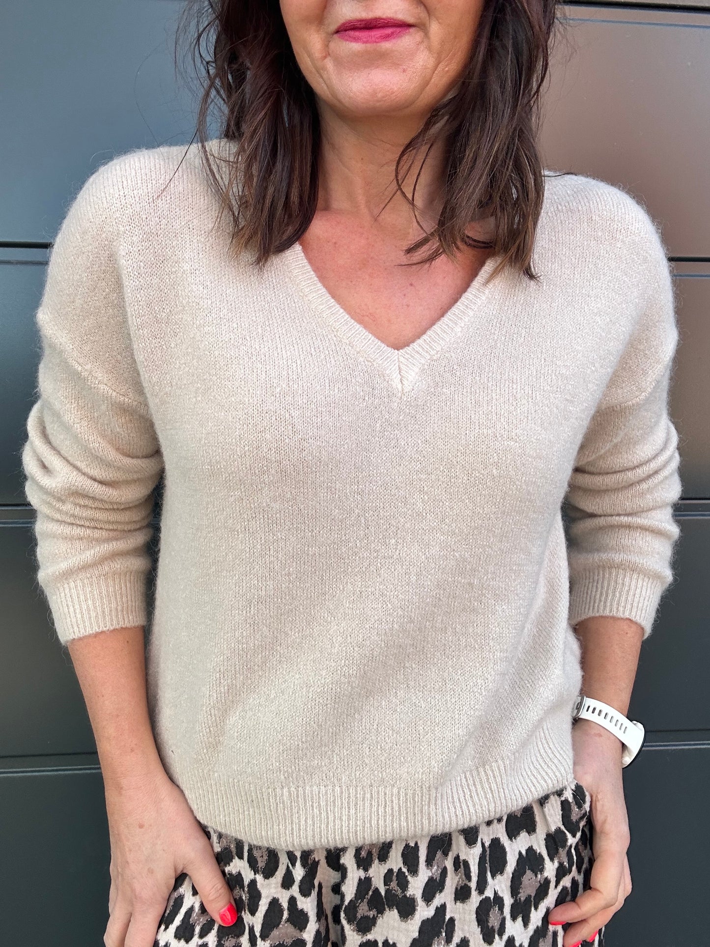 Maggie Cream V-Neck