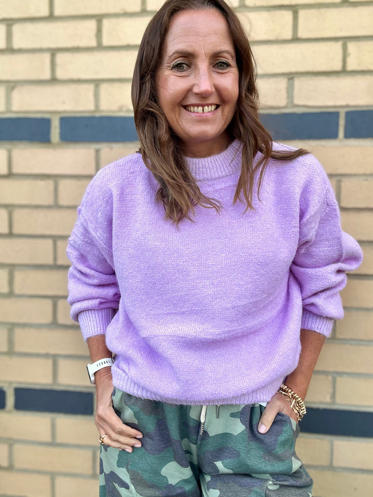 Mae round neck sweater - Lilac