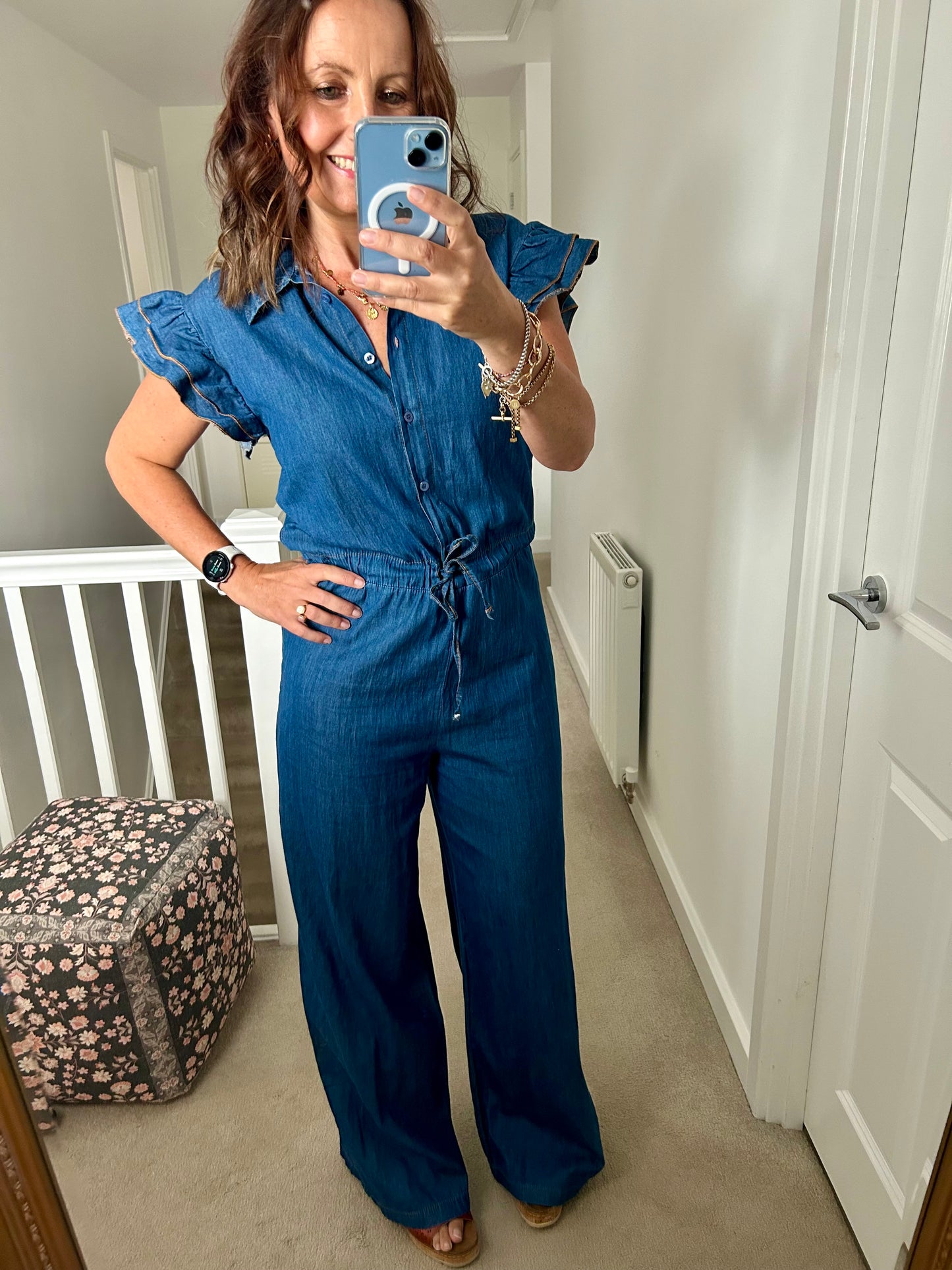 Gretchen frill sleeve jumpsuit