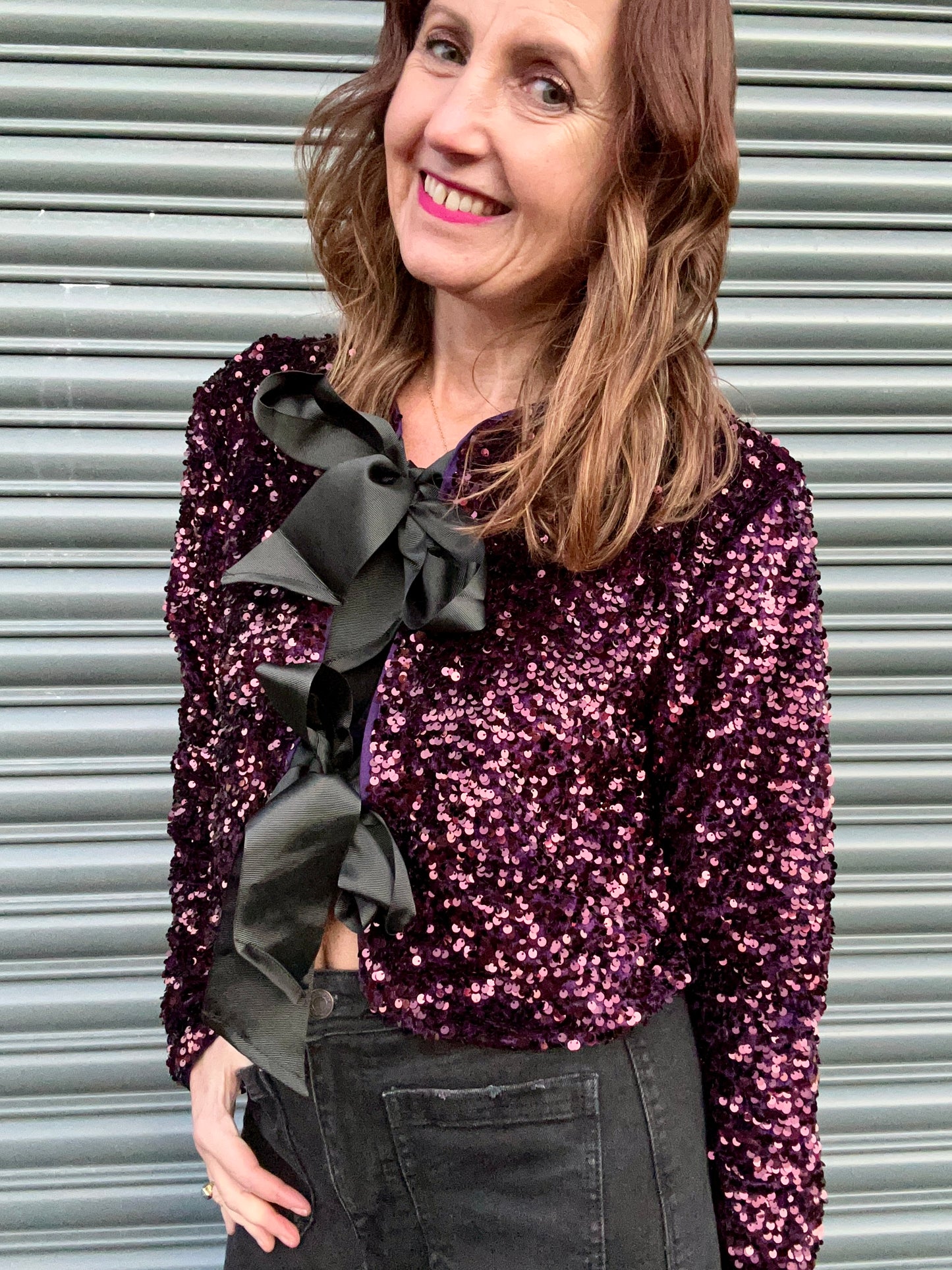 Sasha sequin jacket - Plum