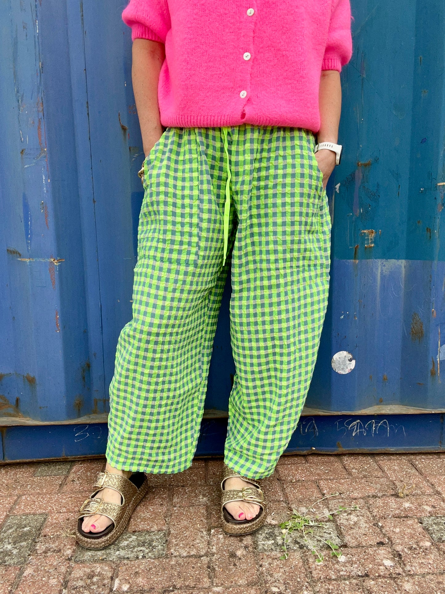 Riva relaxed trousers - Green/Yellow