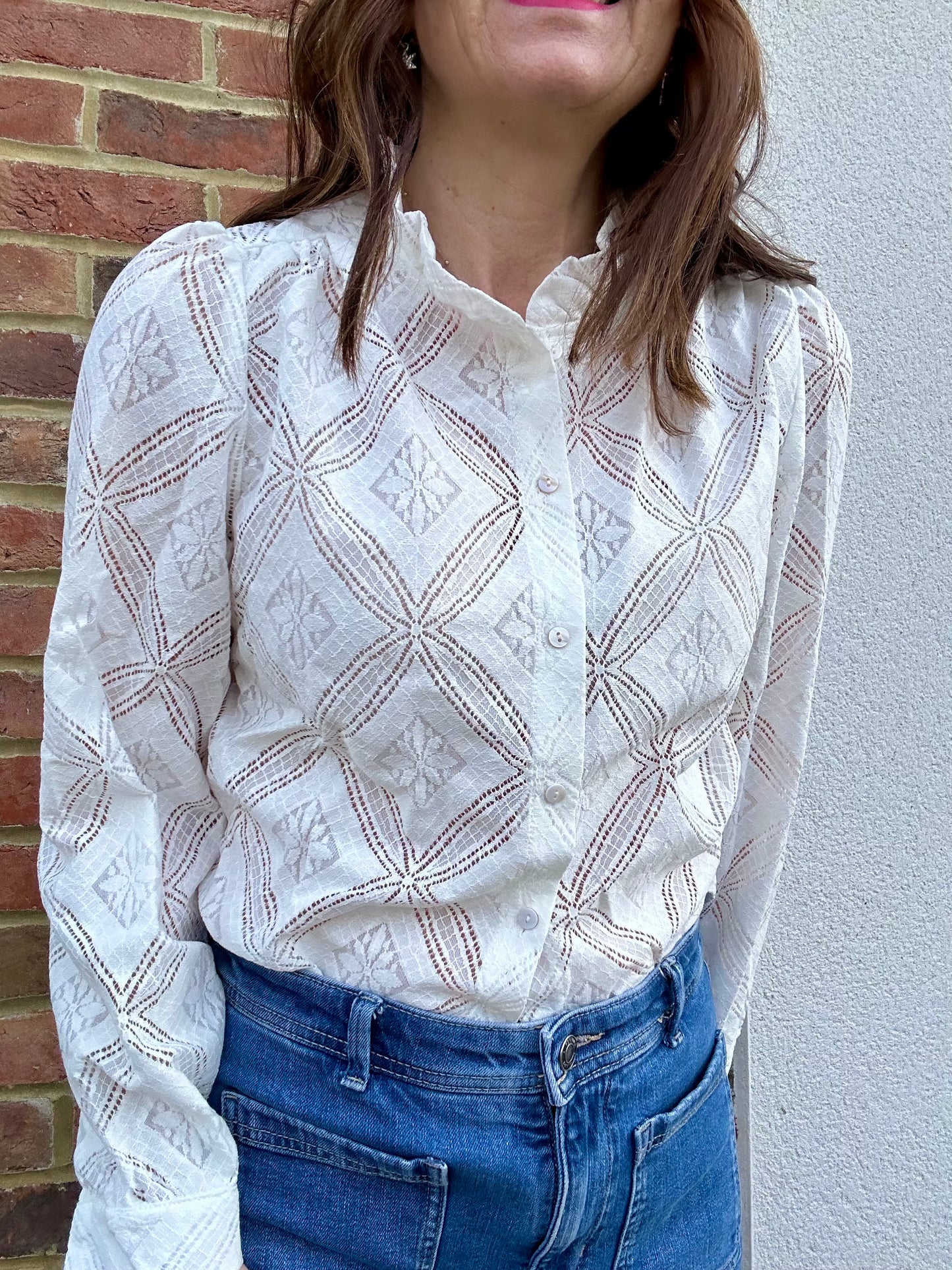 Peony lace victoriana blouse