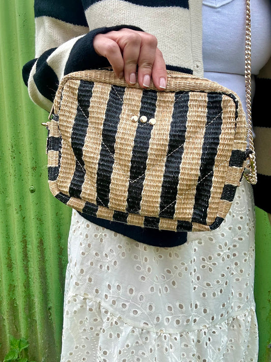 Penny Striped Summer bag - Black