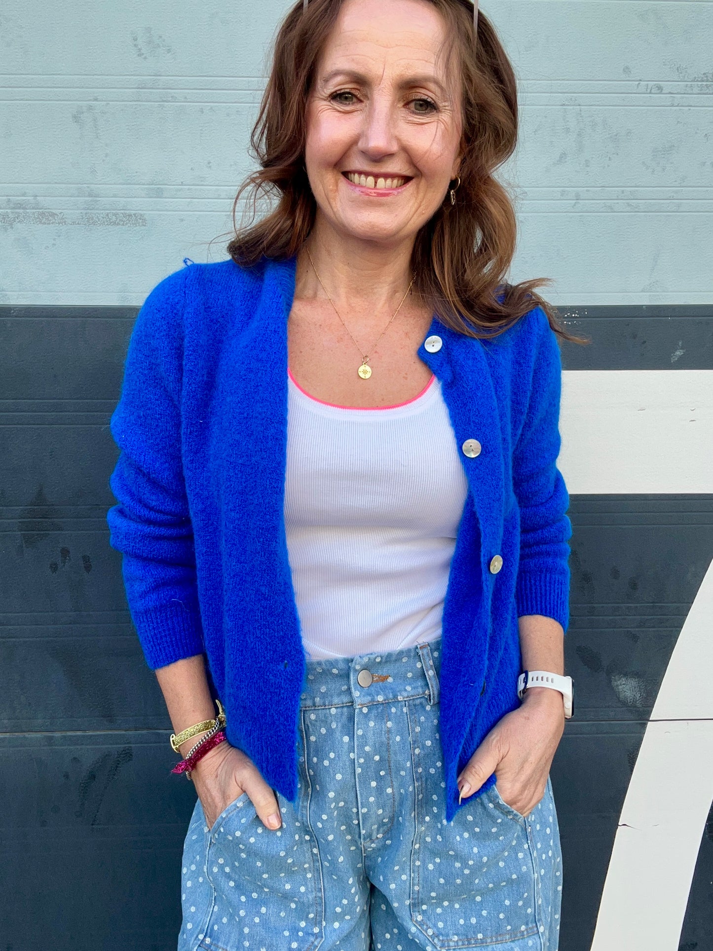 Lumi cardigan - Greek Blue
