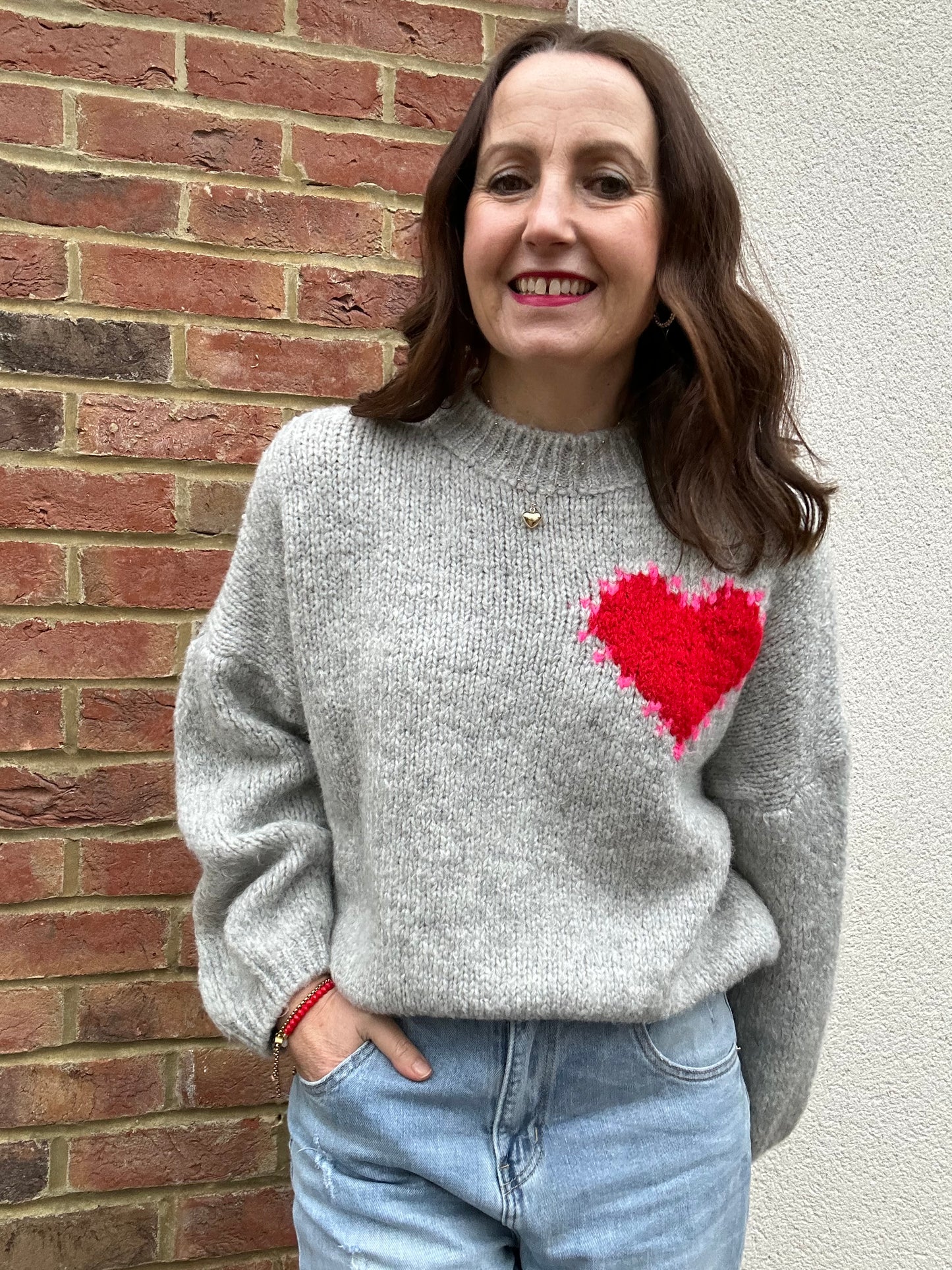 Cupid heart sweater - Grey