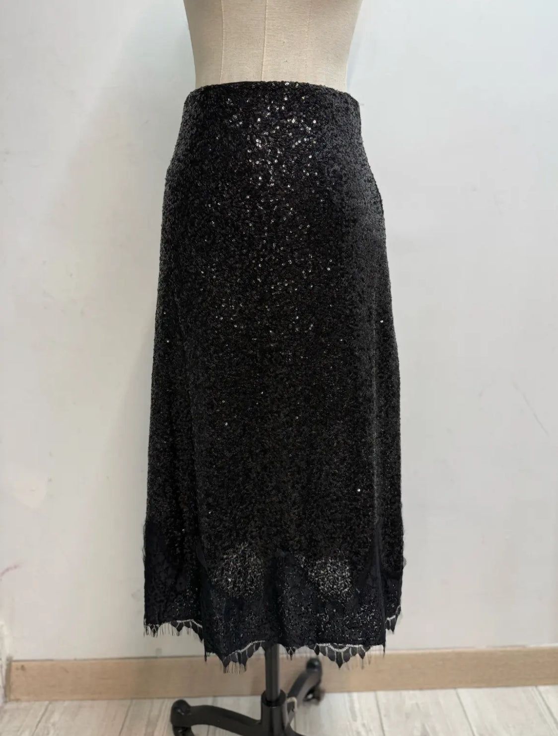 Maxine sequin and lace skirt - Black