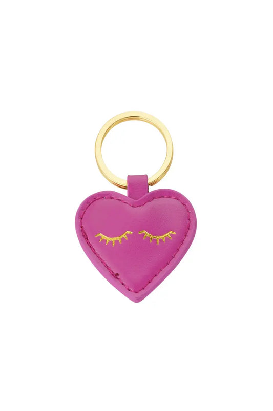 Flutter heart key ring - Plum