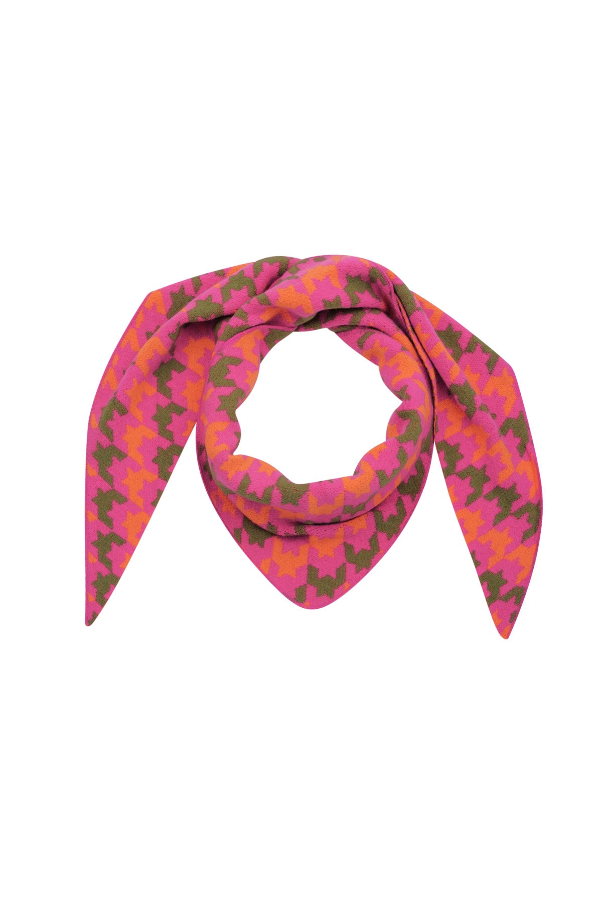 Snowy snuggle scarf - Khaki / Pink