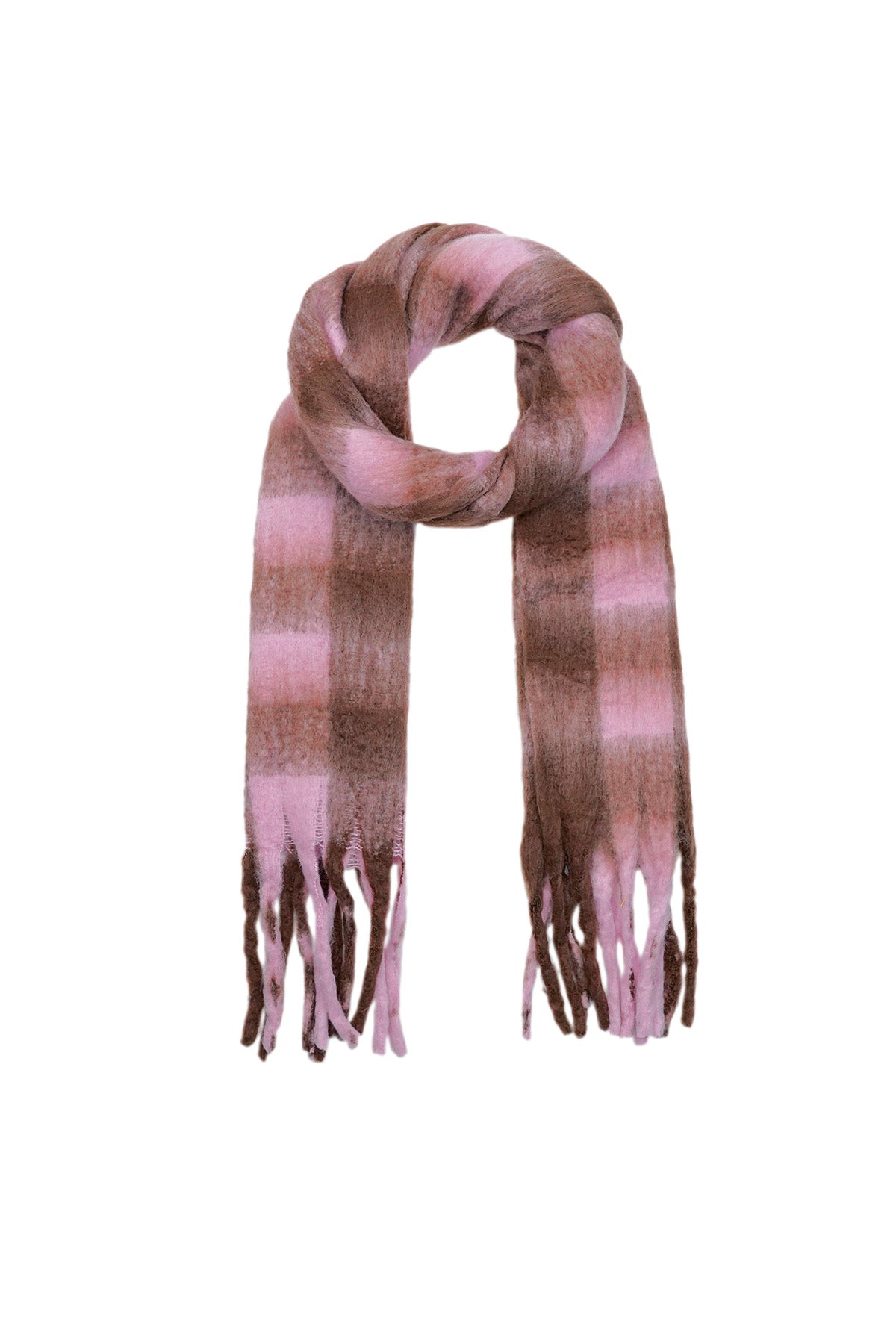 Wonder checked scarf - Pink / Brown