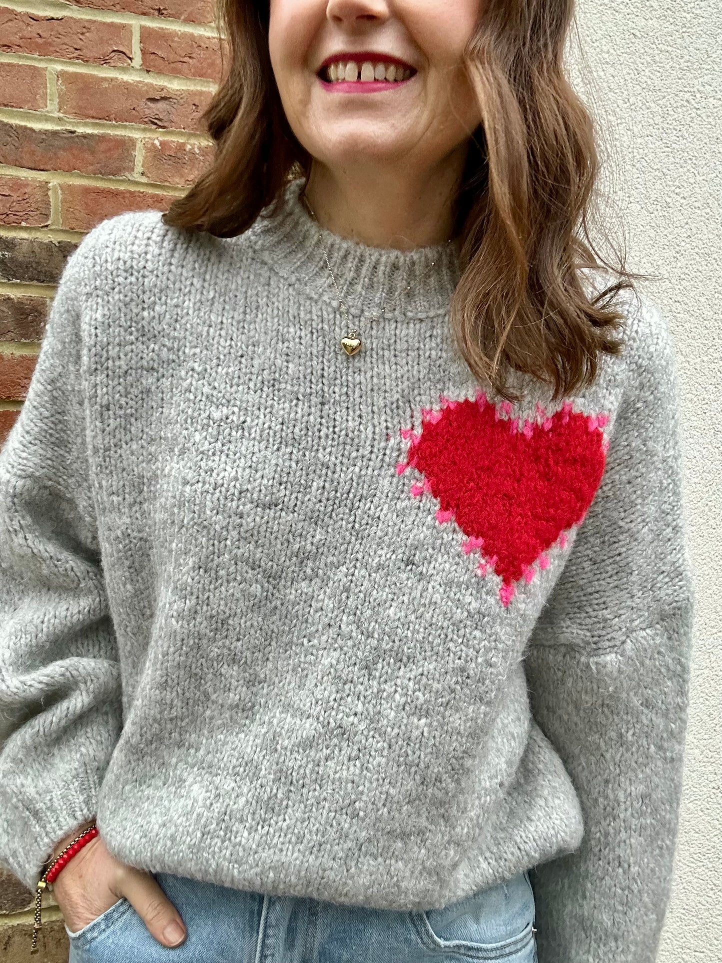 Cupid heart sweater - Grey