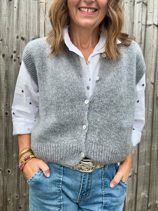 Brodie sleeveless cardigan - Grey