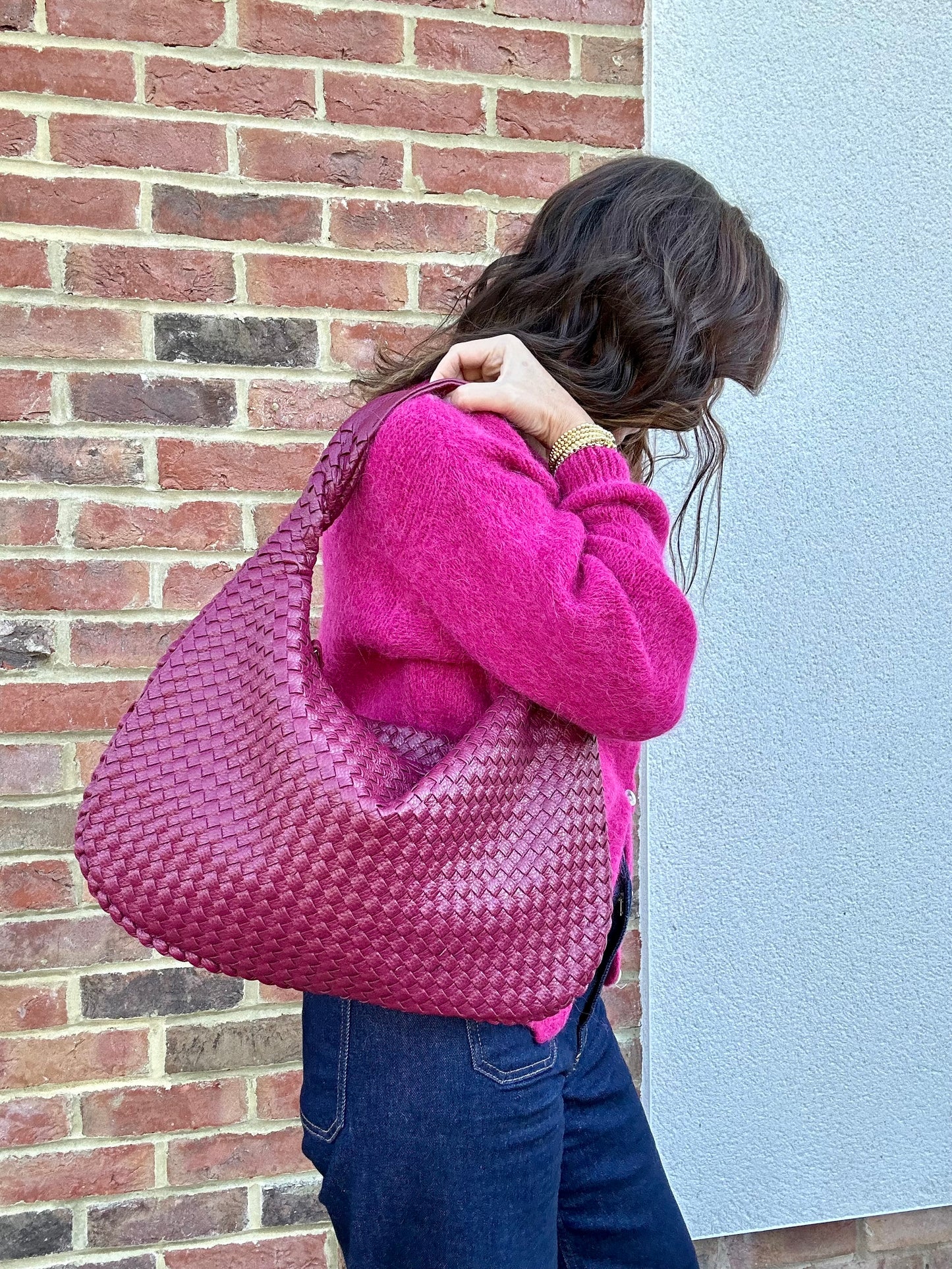 Paxton woven bag - Plum