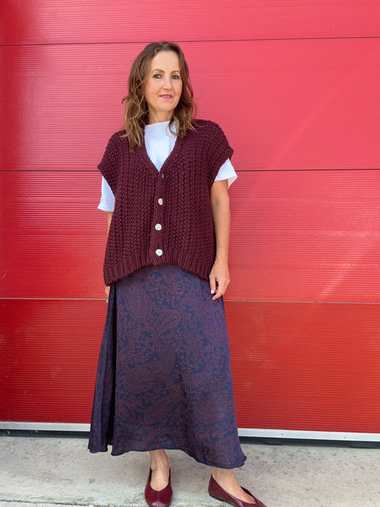 Roscoe chunky knit - Burgundy