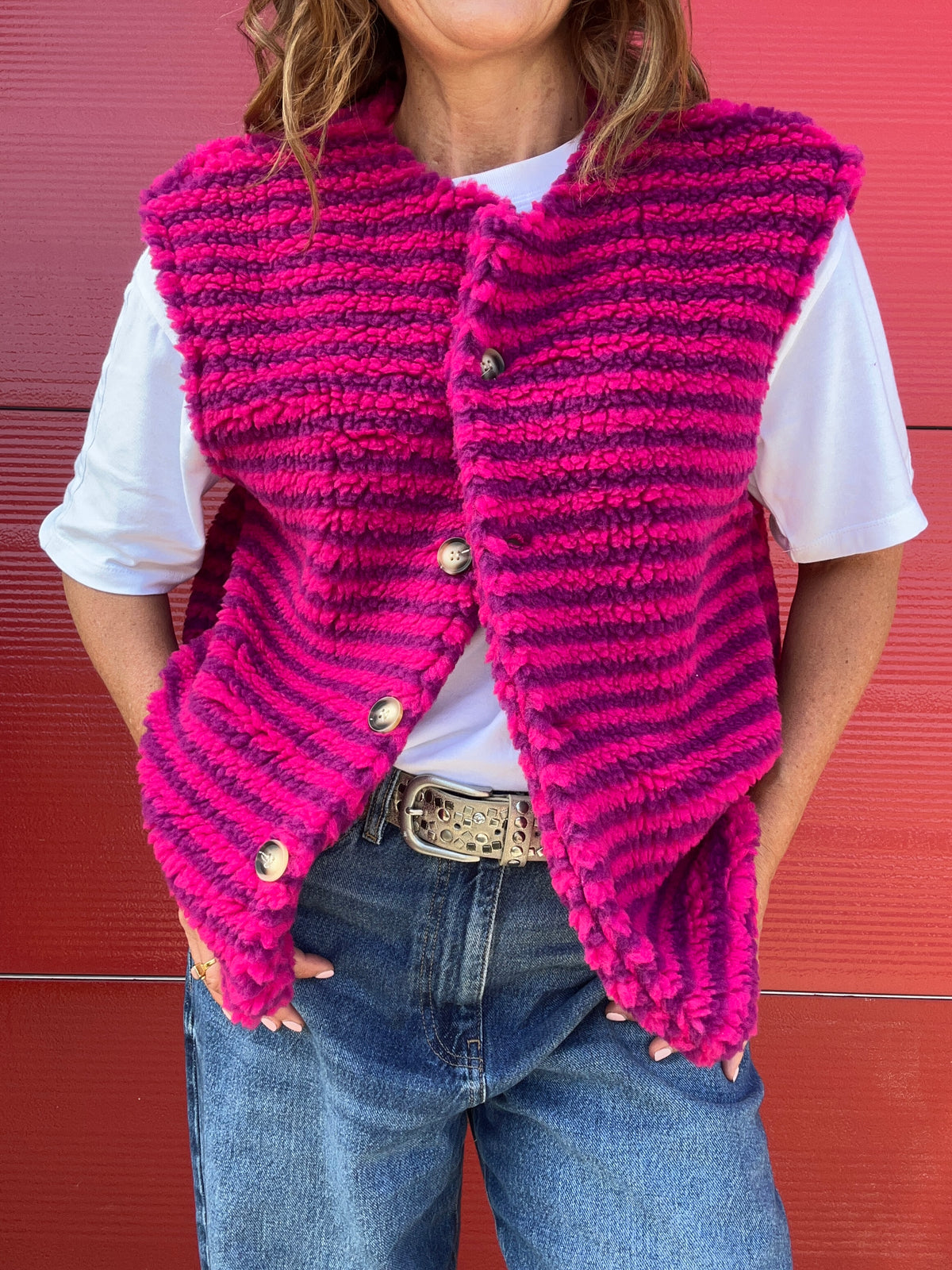 Marley striped waistcoat - Pink / Purple