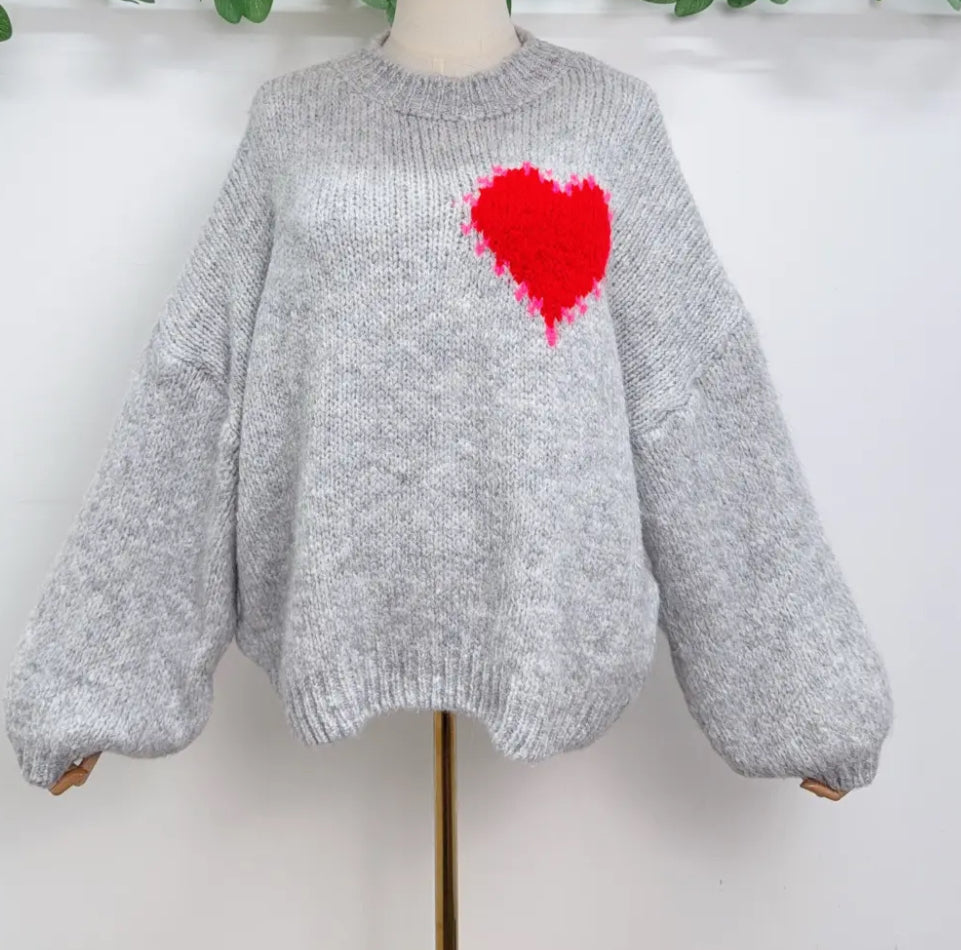 Cupid heart sweater - Grey