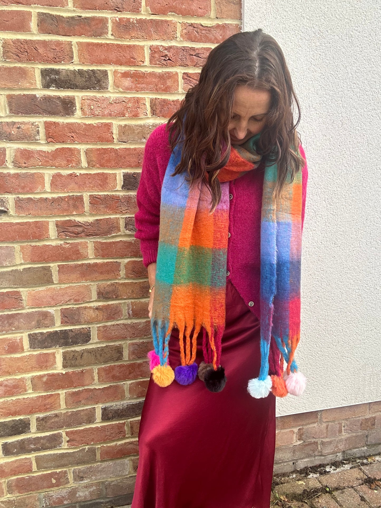 Pompom fun scarf - Brights