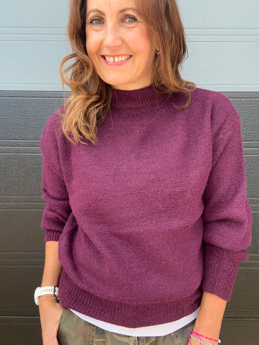 Mae round neck sweater - Bordeaux