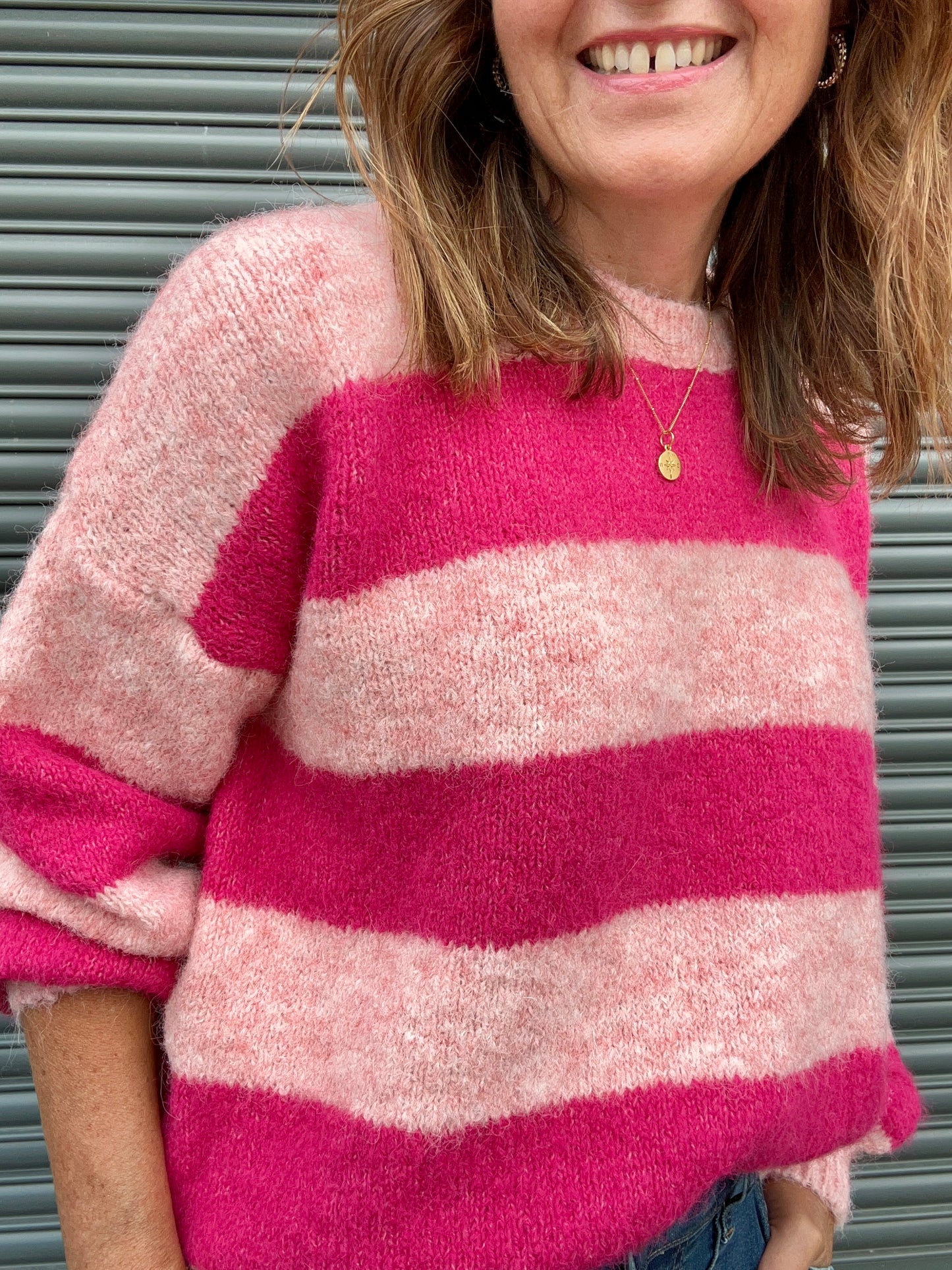 Clover striped sweater - Pink / Rose