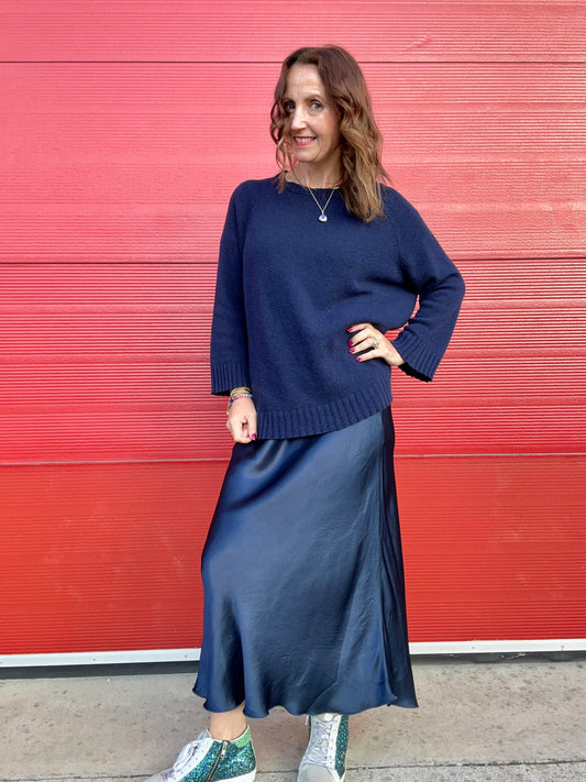 Philly satin skirt - Navy