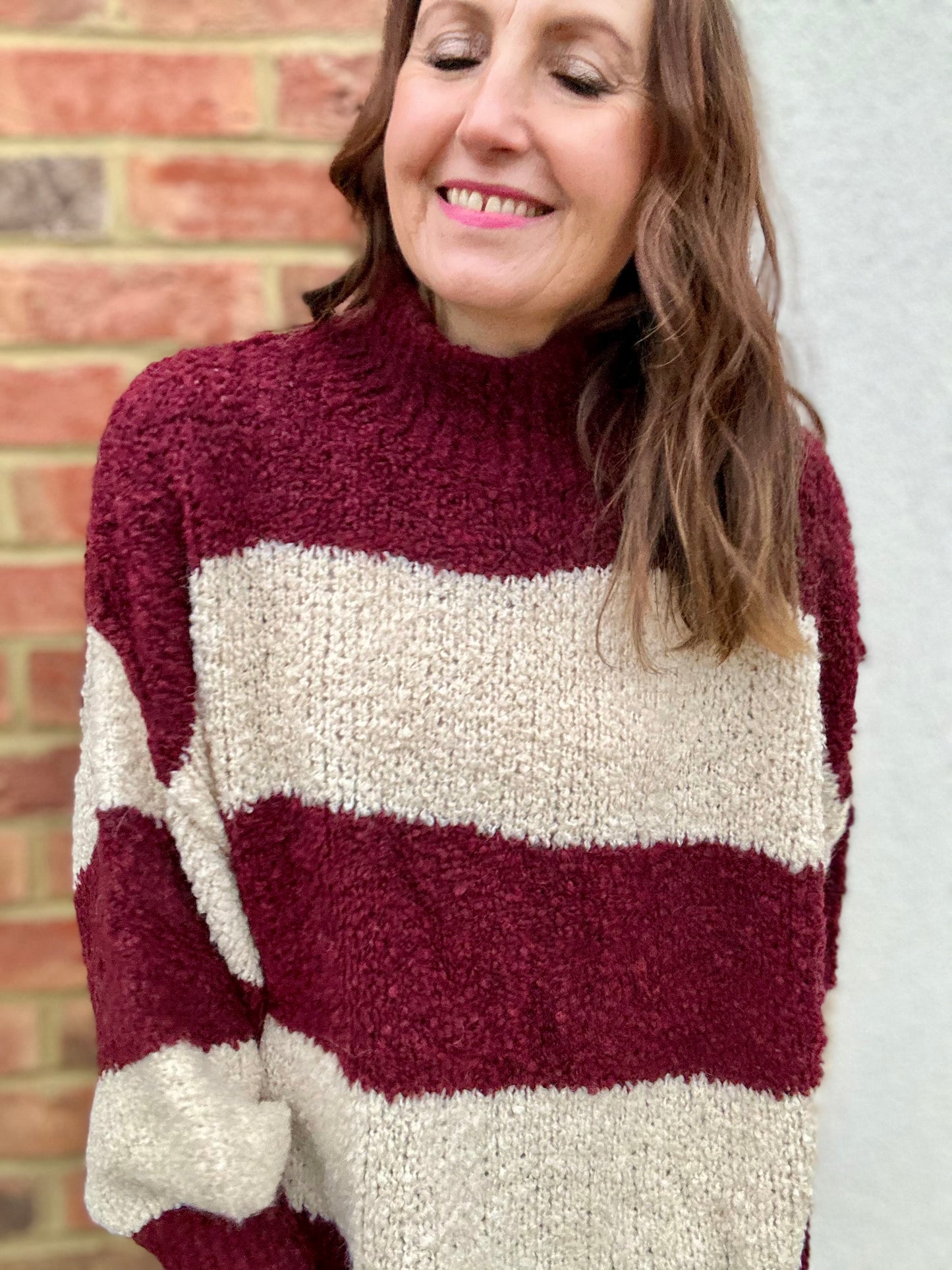 Helga stripe sweater - Aubergine