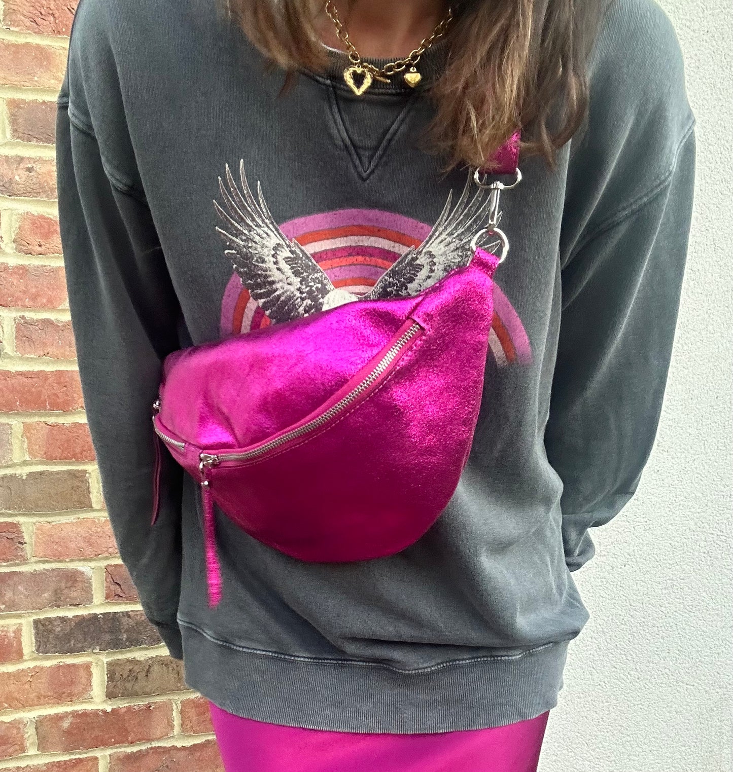 Dallas metallic bumbag - Pink