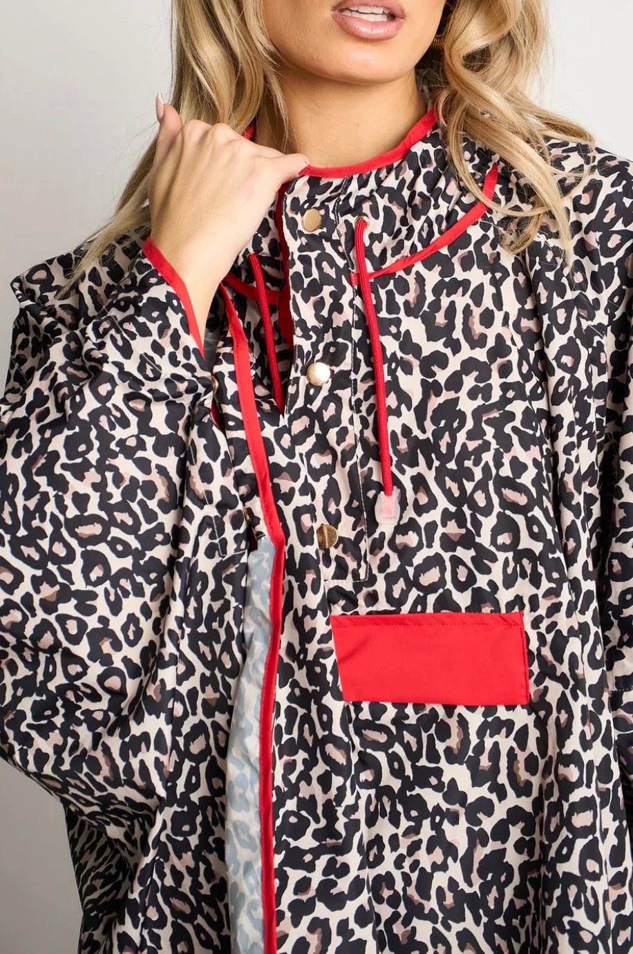 Anya leopard waterproof poncho