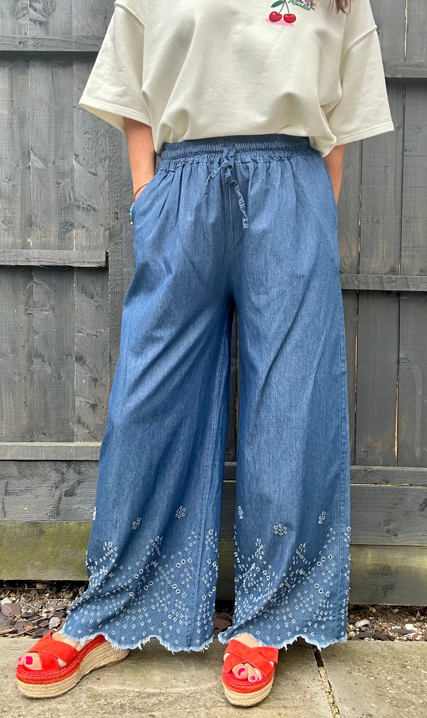 Iris chambray trousers - Dark Blue