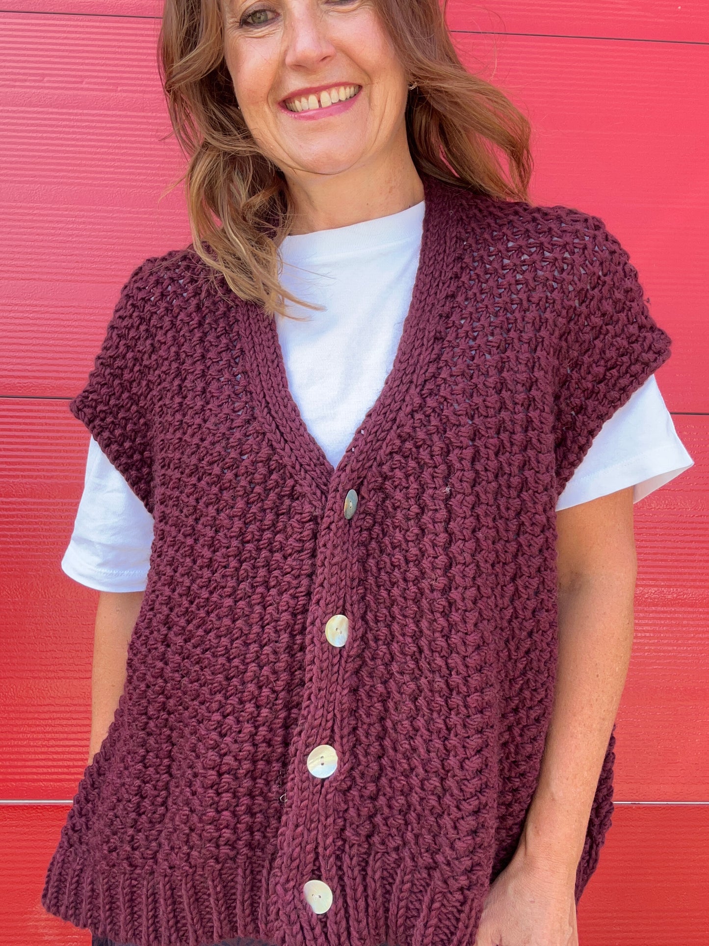Roscoe chunky knit - Burgundy