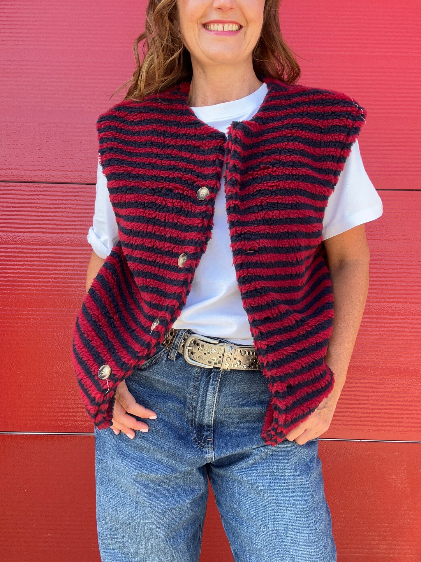 Marley striped waistcoat - Navy / Red