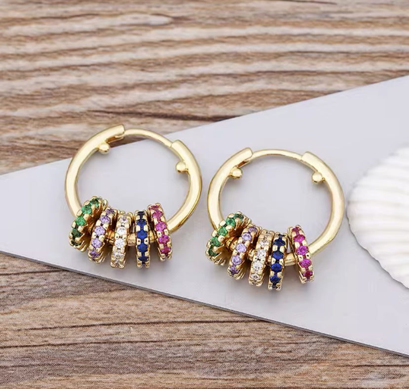 Hattie gem earrings - Rainbow