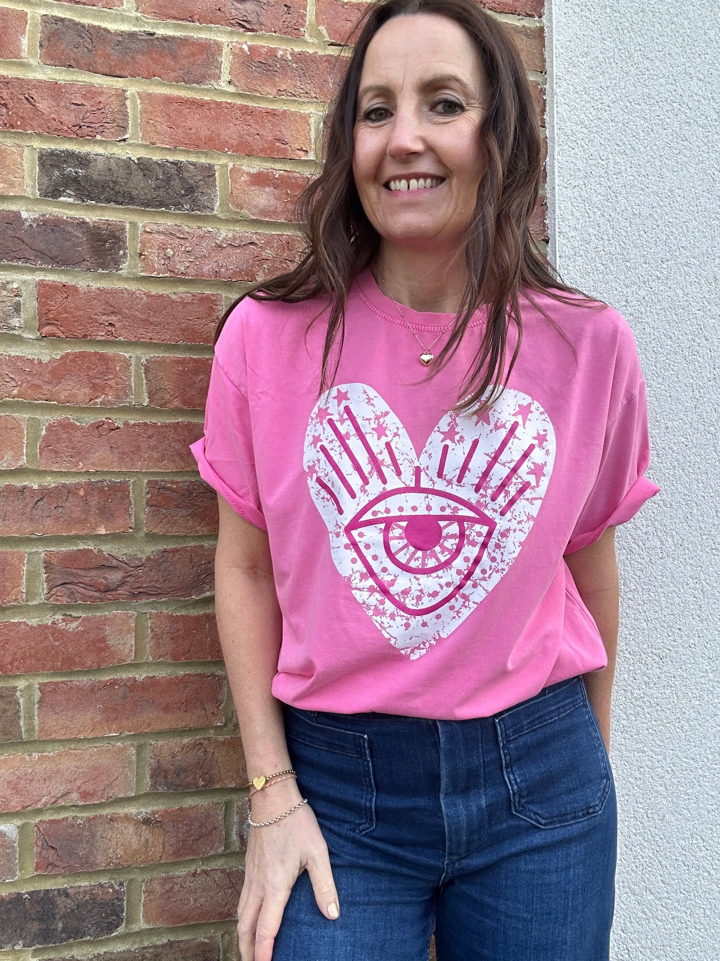 Glitter Heart T-Shirt - Pink