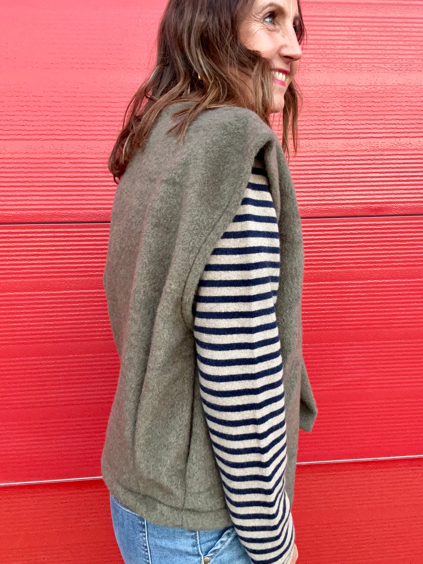 Emilie felted gilet - Khaki