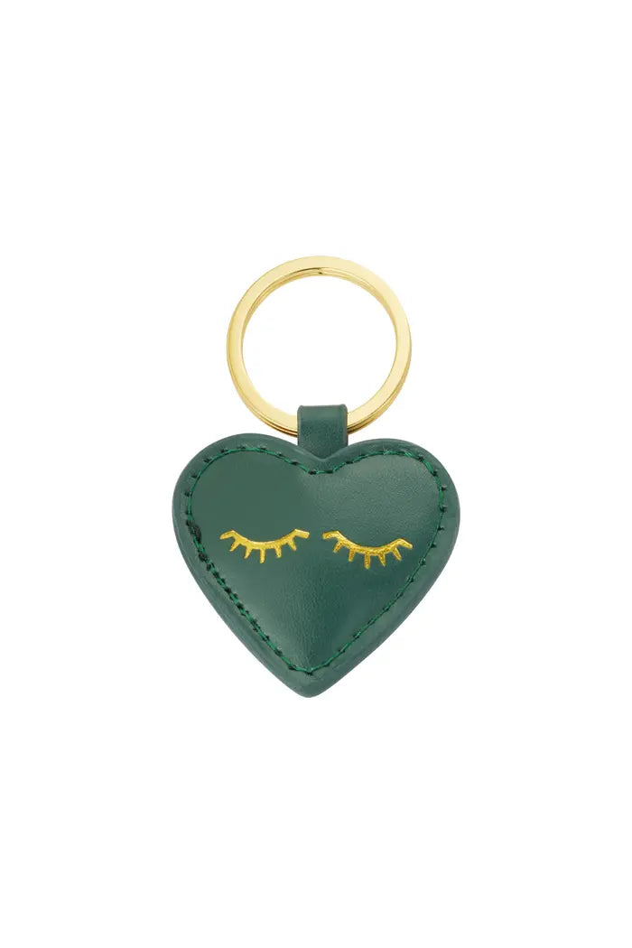 Flutter heart key ring - Green