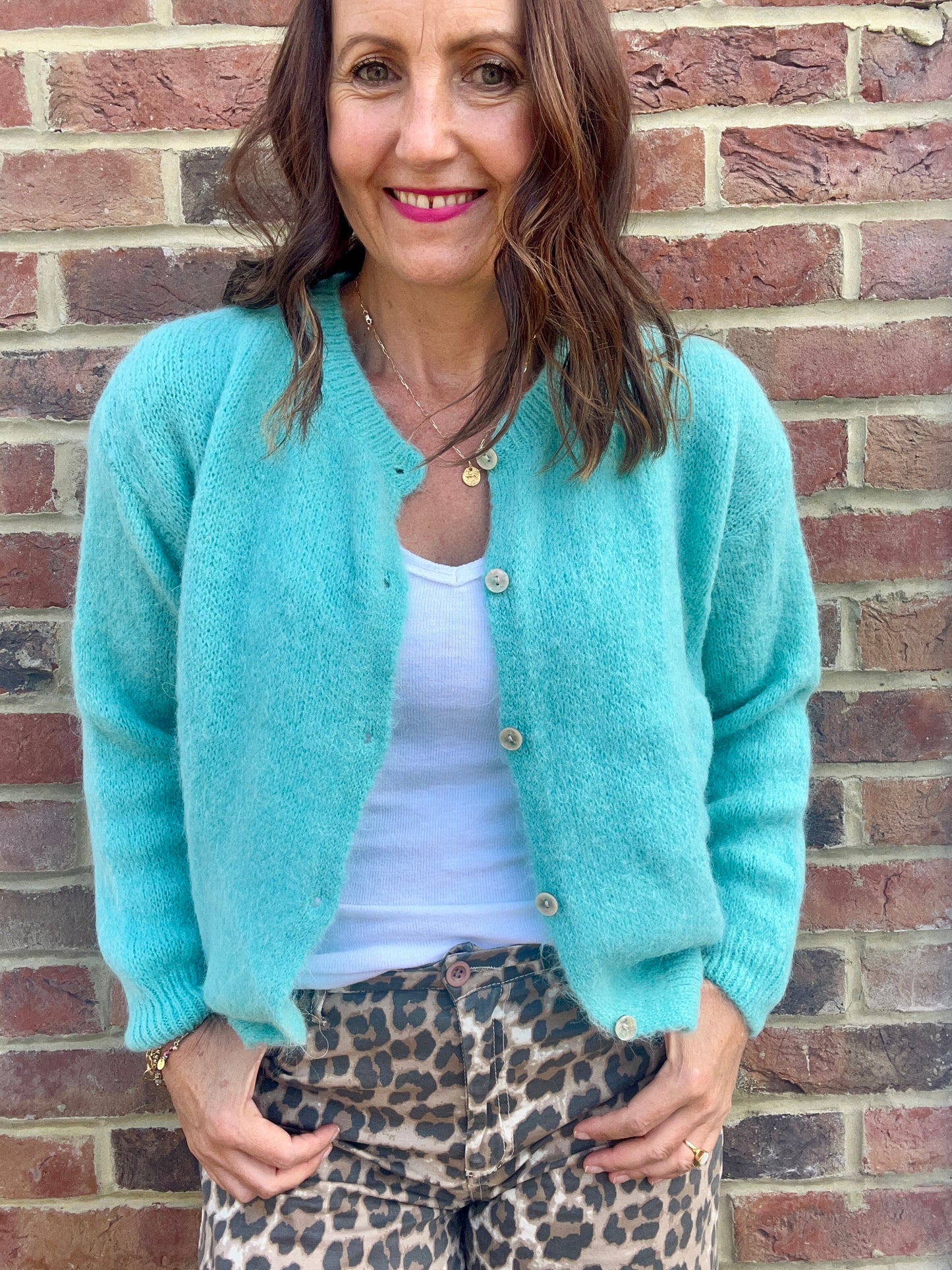 Juno cardigan - Aqua