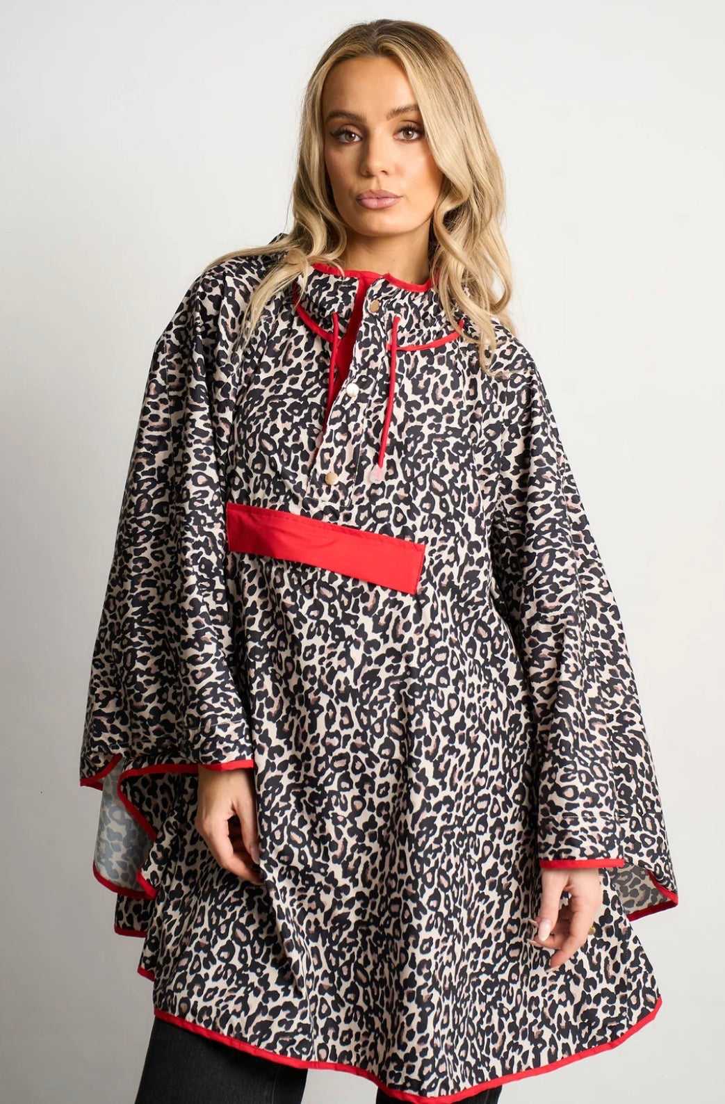 Anya leopard waterproof poncho