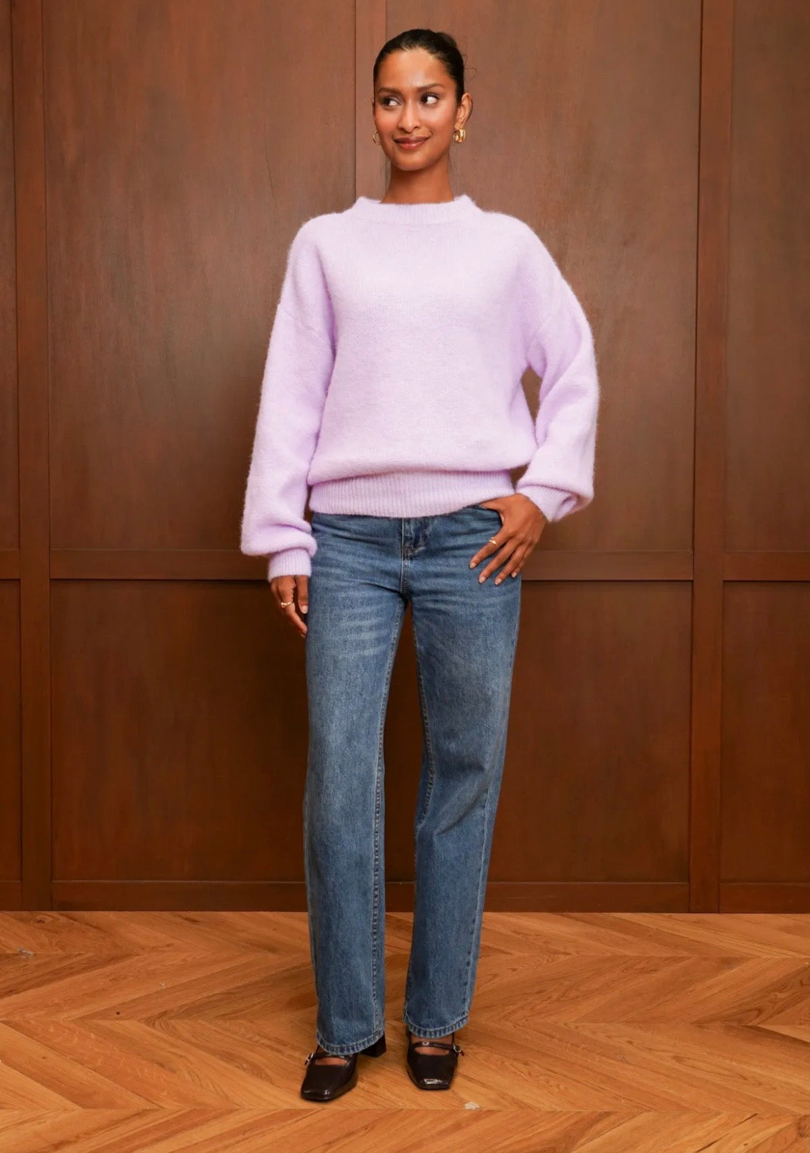 Mae round neck sweater - Lilac