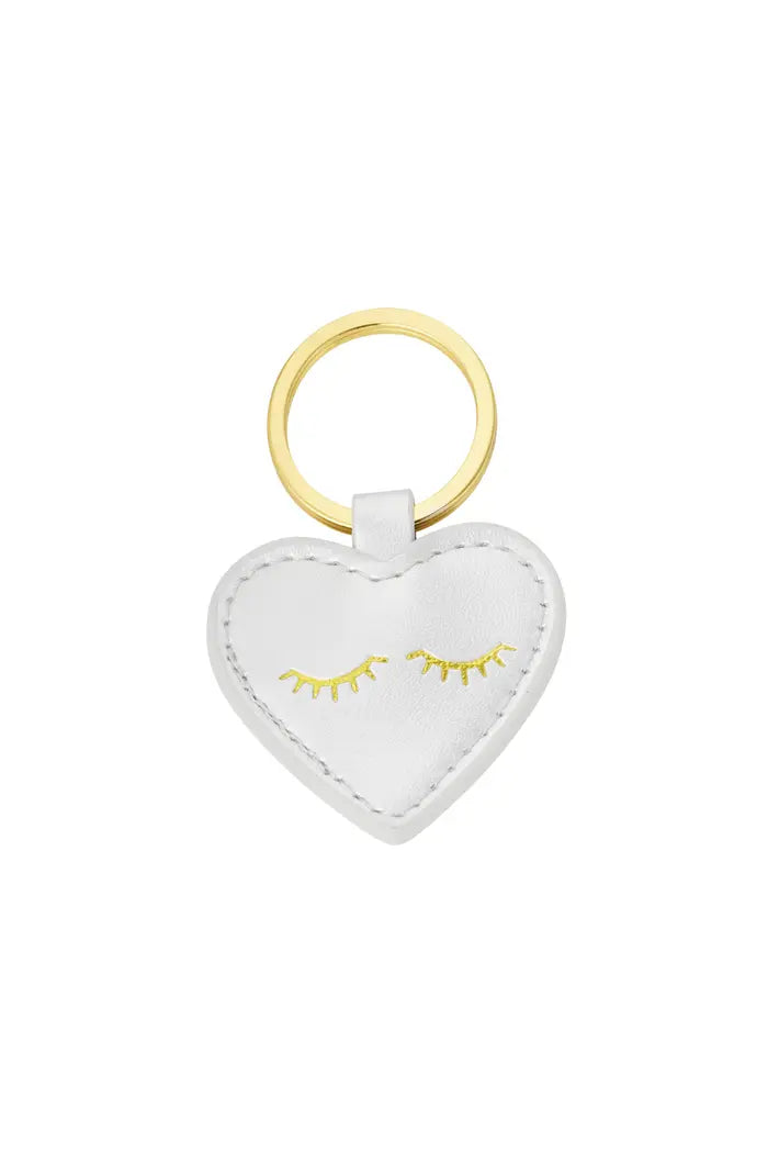 Flutter heart key ring - Silver