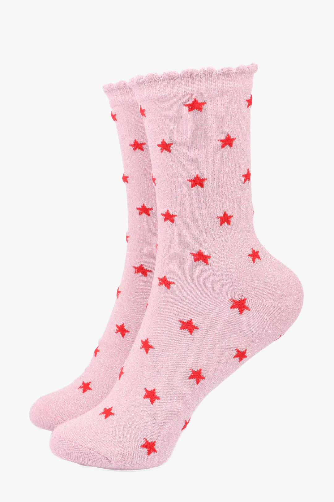 Starry night glitter socks - Pink / Red