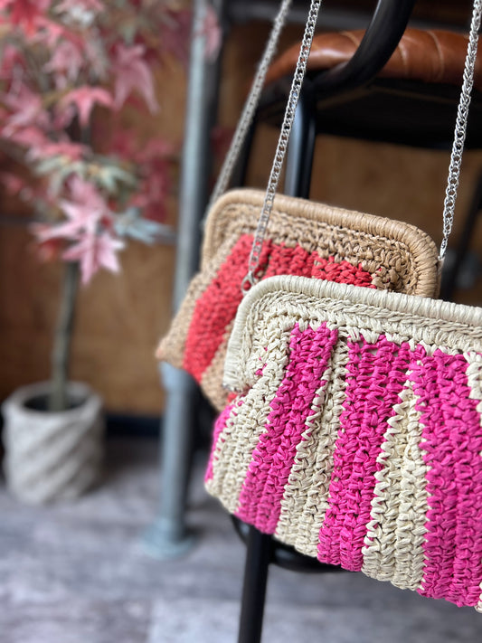 Rosie raffia striped bag - 2 colours