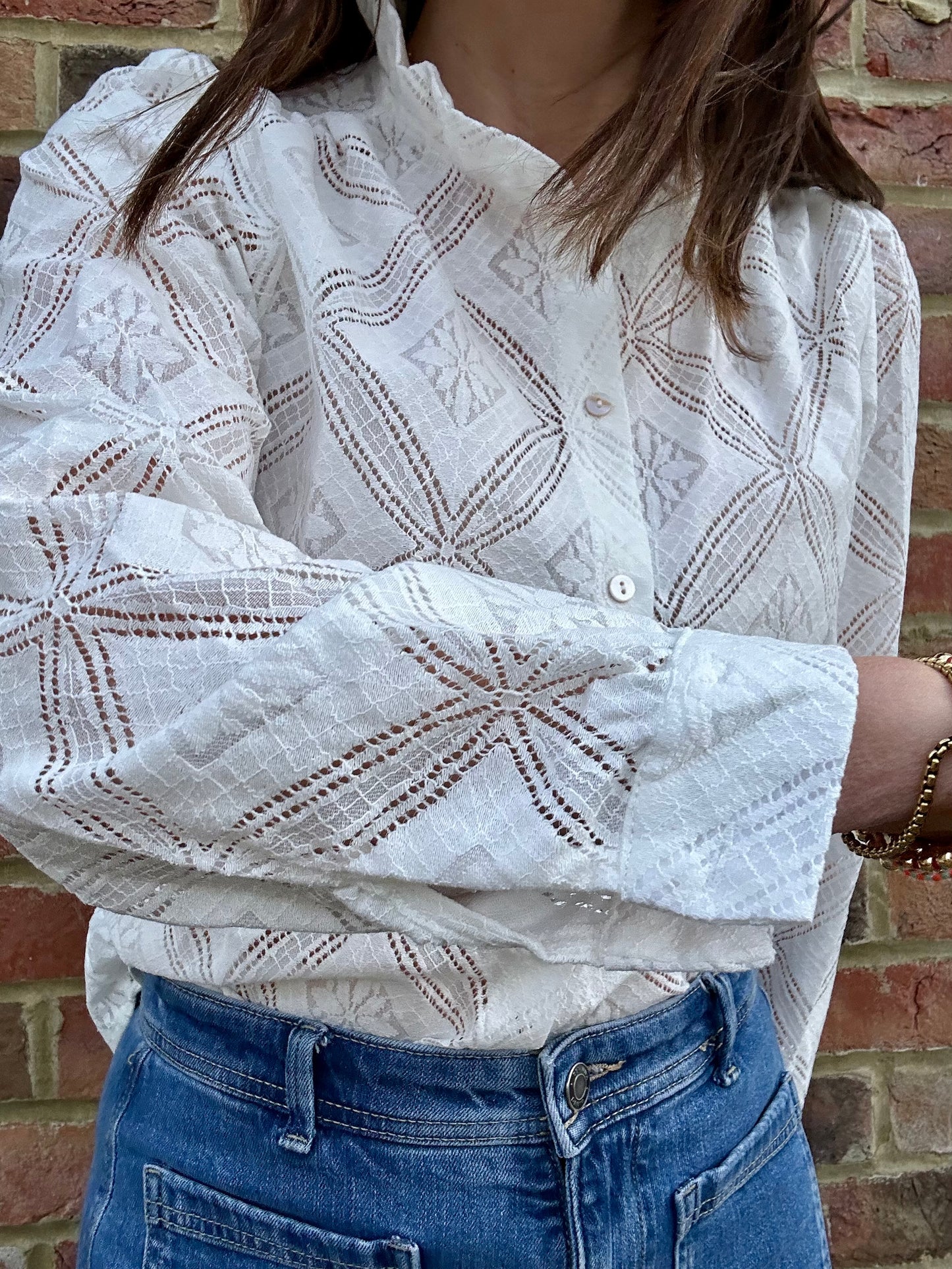 Peony lace victoriana blouse