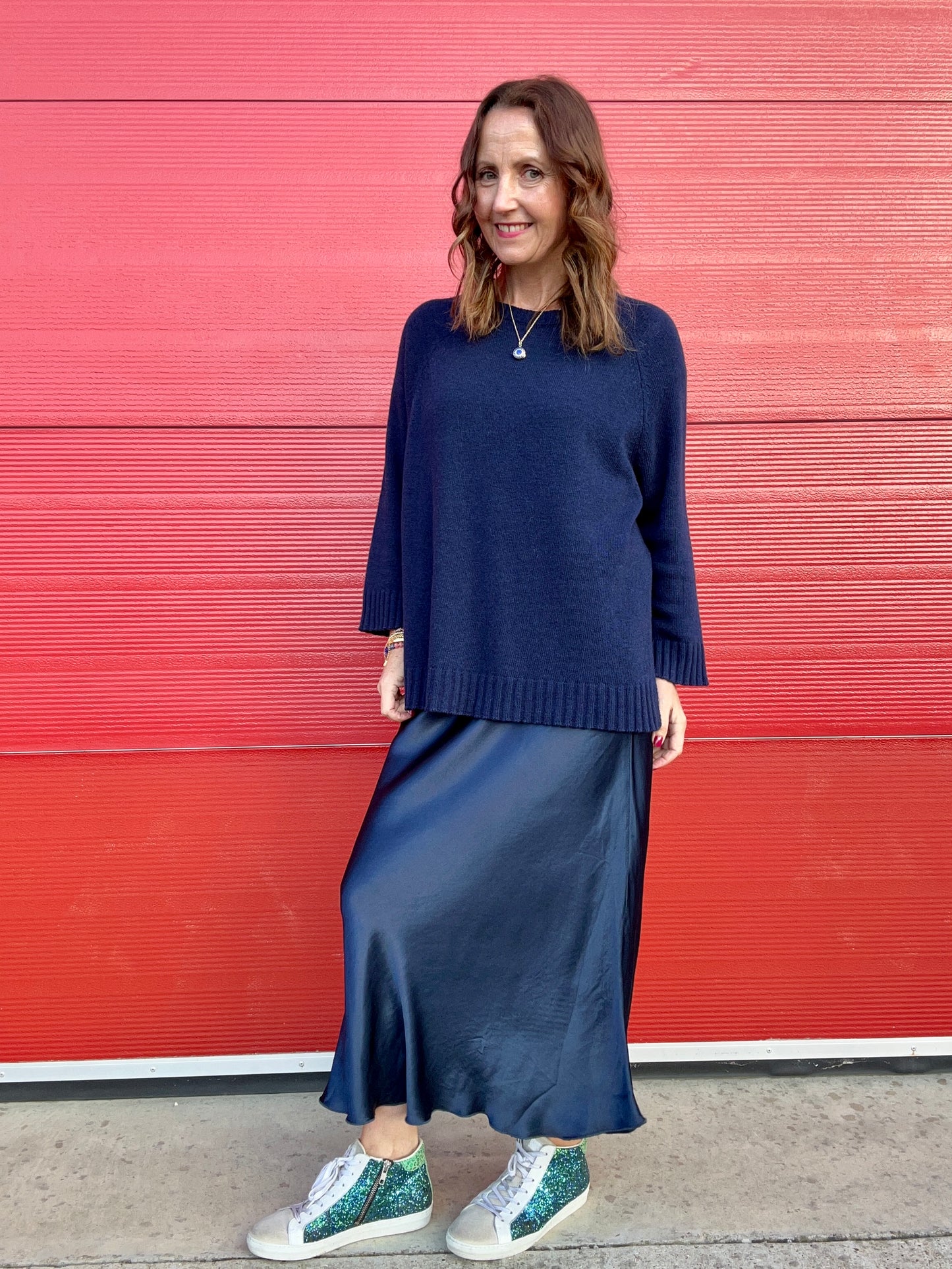 Philly satin skirt - Navy
