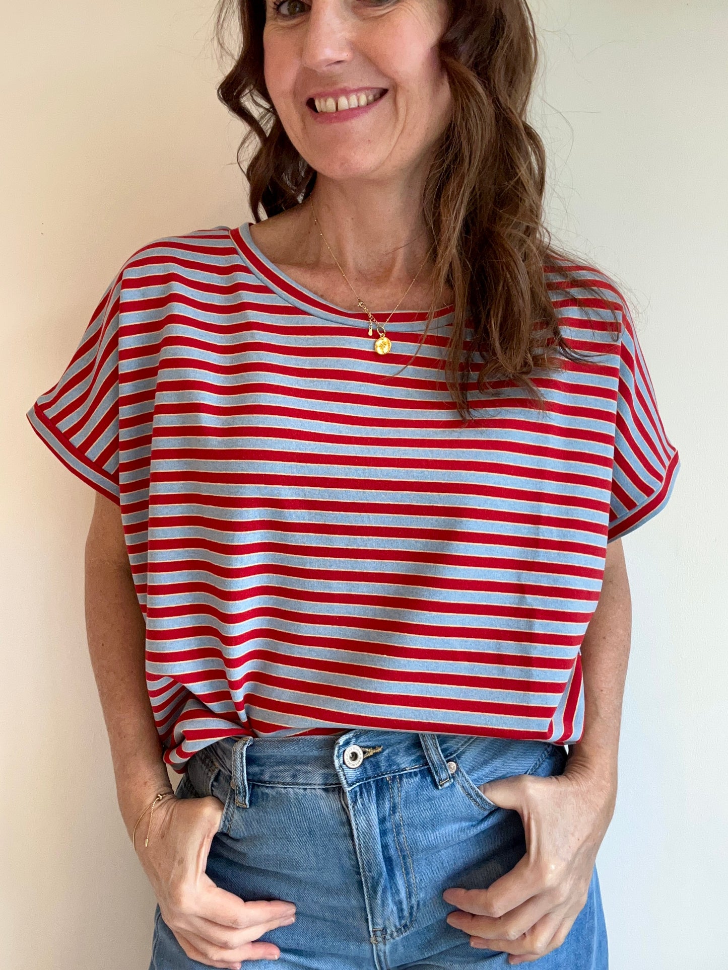 Skipper jersey striped set - Sky Blue