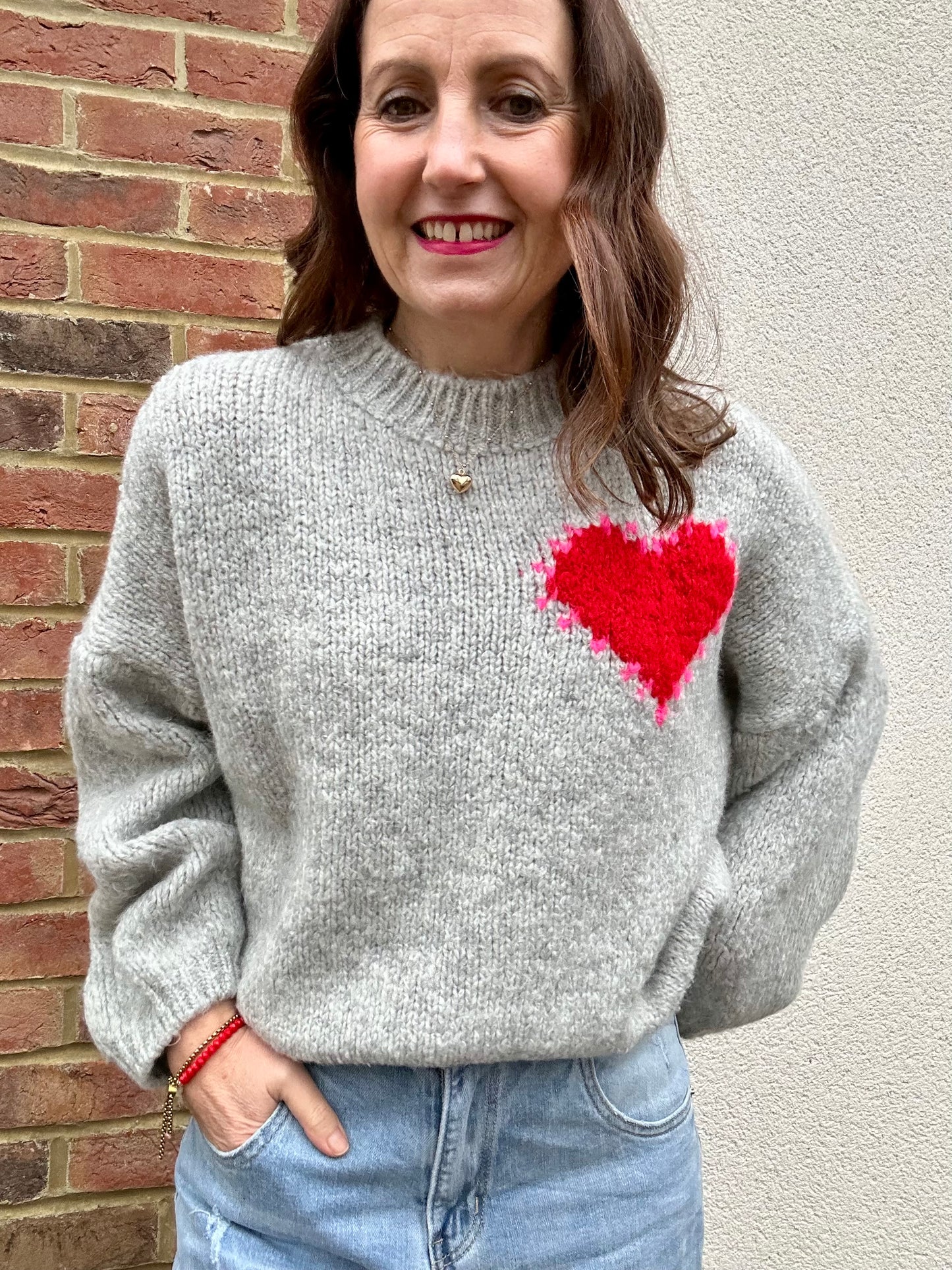 Cupid heart sweater - Grey