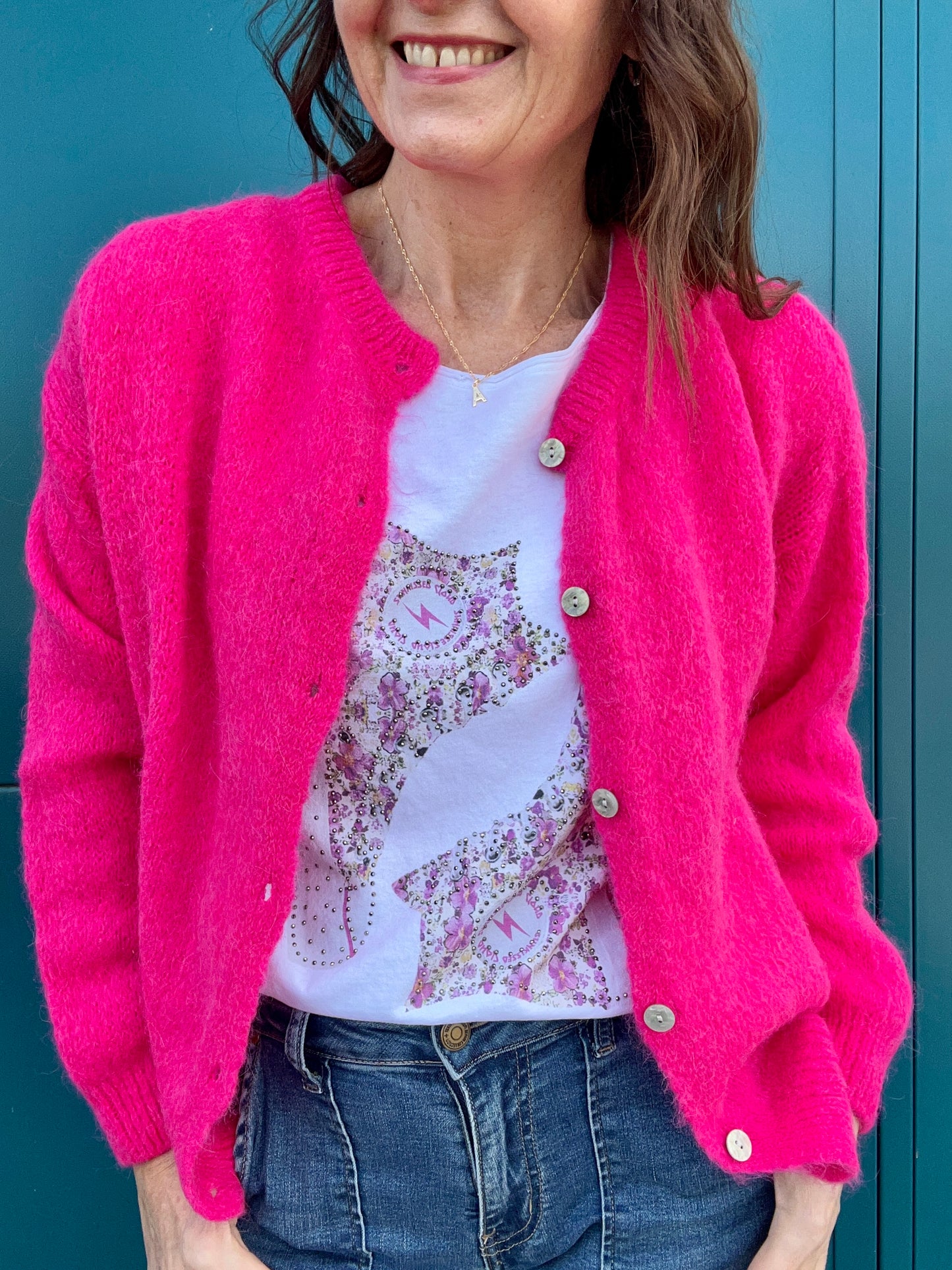 Juno cardigan - Hot Pink