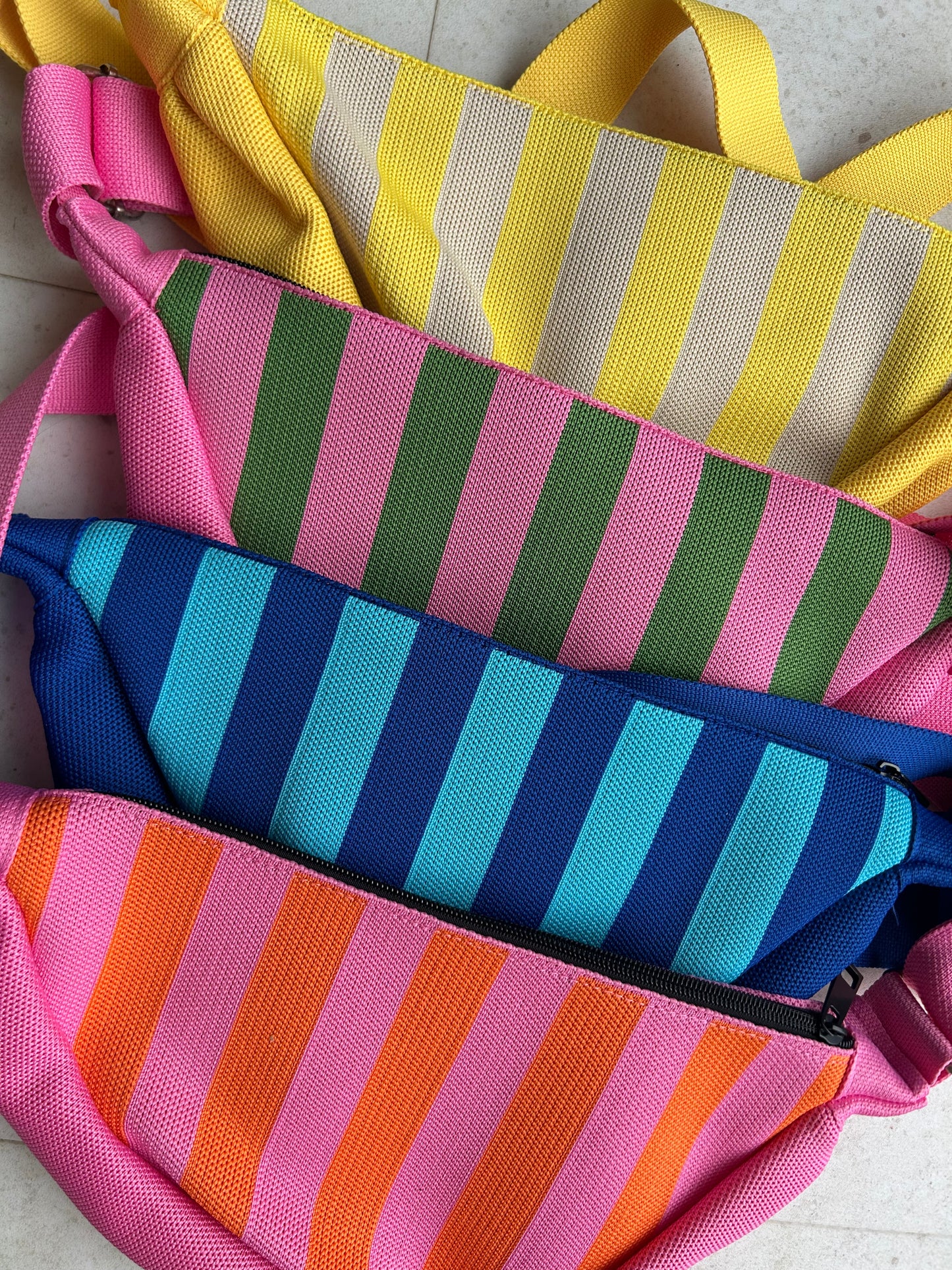 Kanga striped pouch bag - Yellow