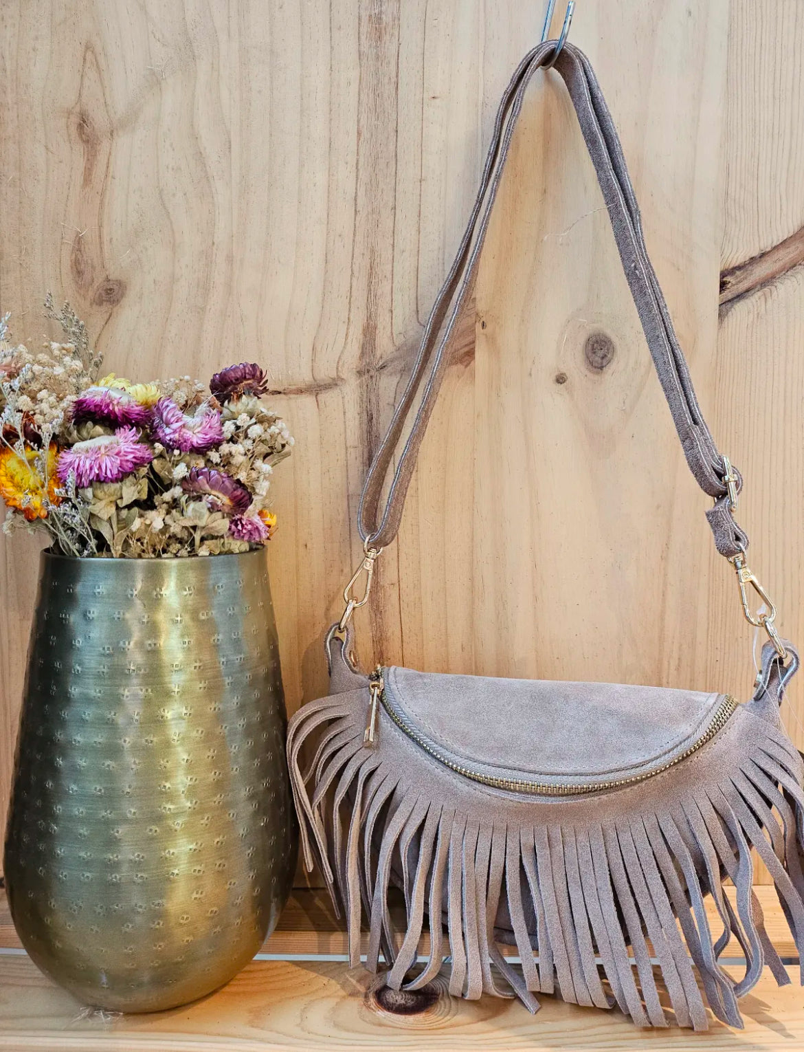 Shelby tassel bumbag - Taupe