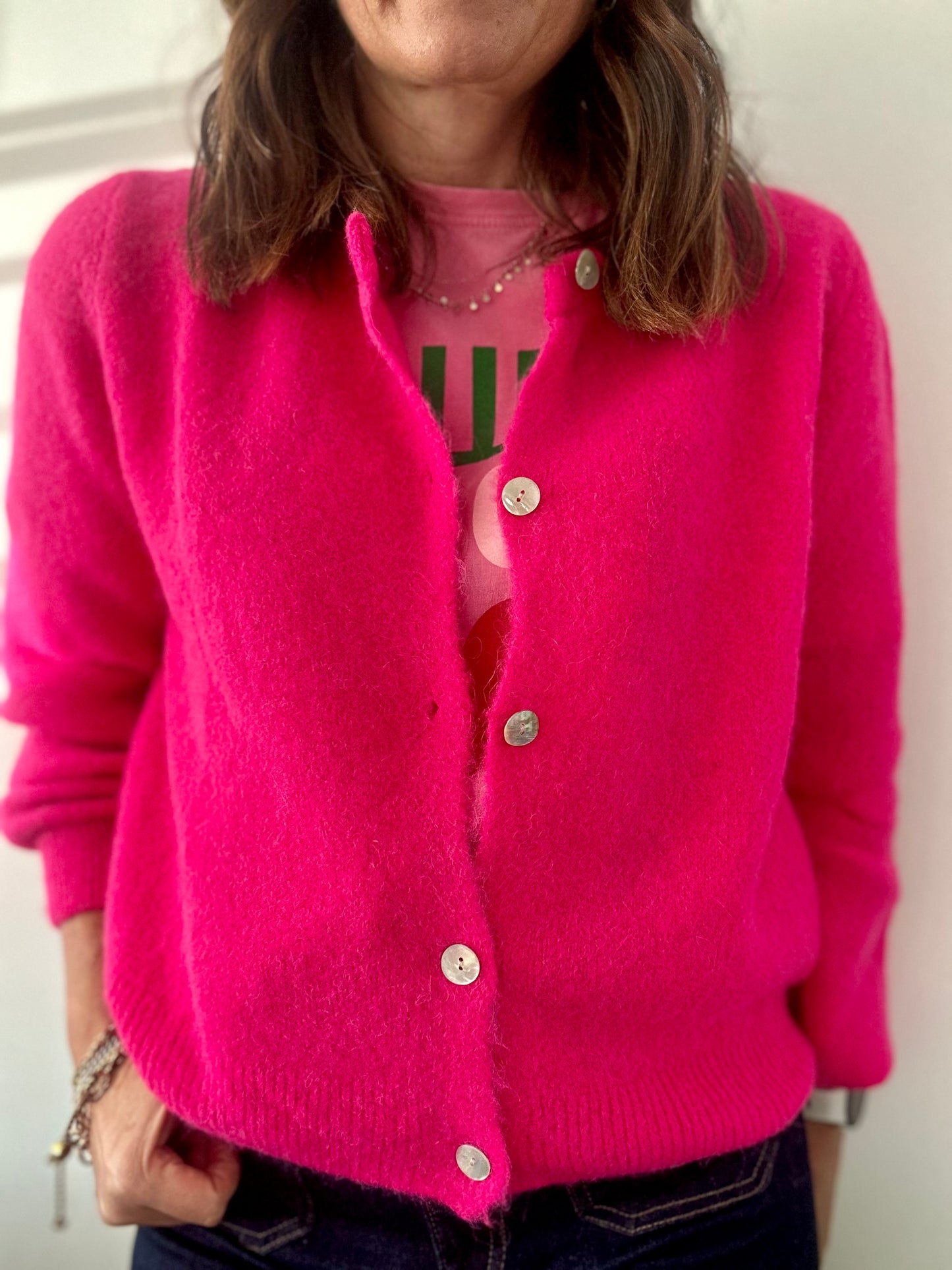 Florence cardigan - Fuschia Pink