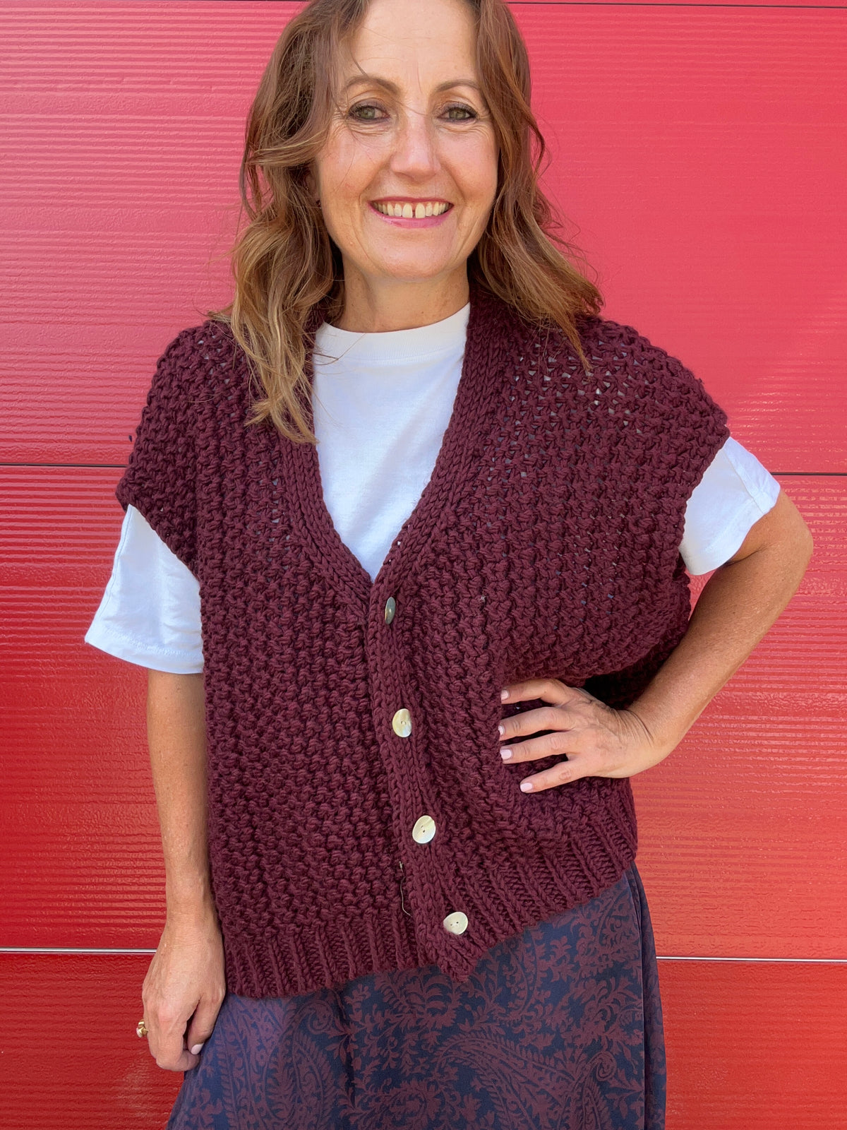Roscoe chunky knit - Burgundy